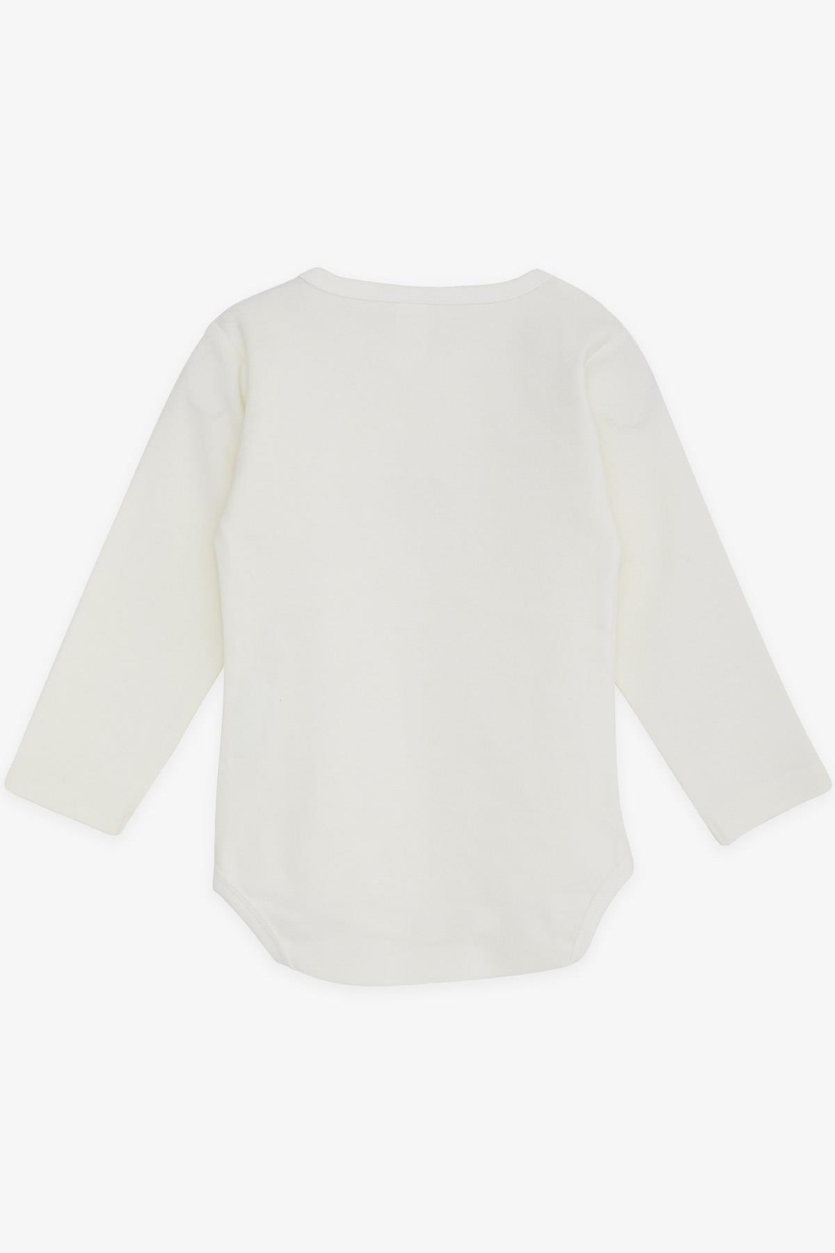 Breeze Erkek Bebek Çıtçıtlı Body Yazı Baskılı Ekru (9 Ay-3 Yaş)