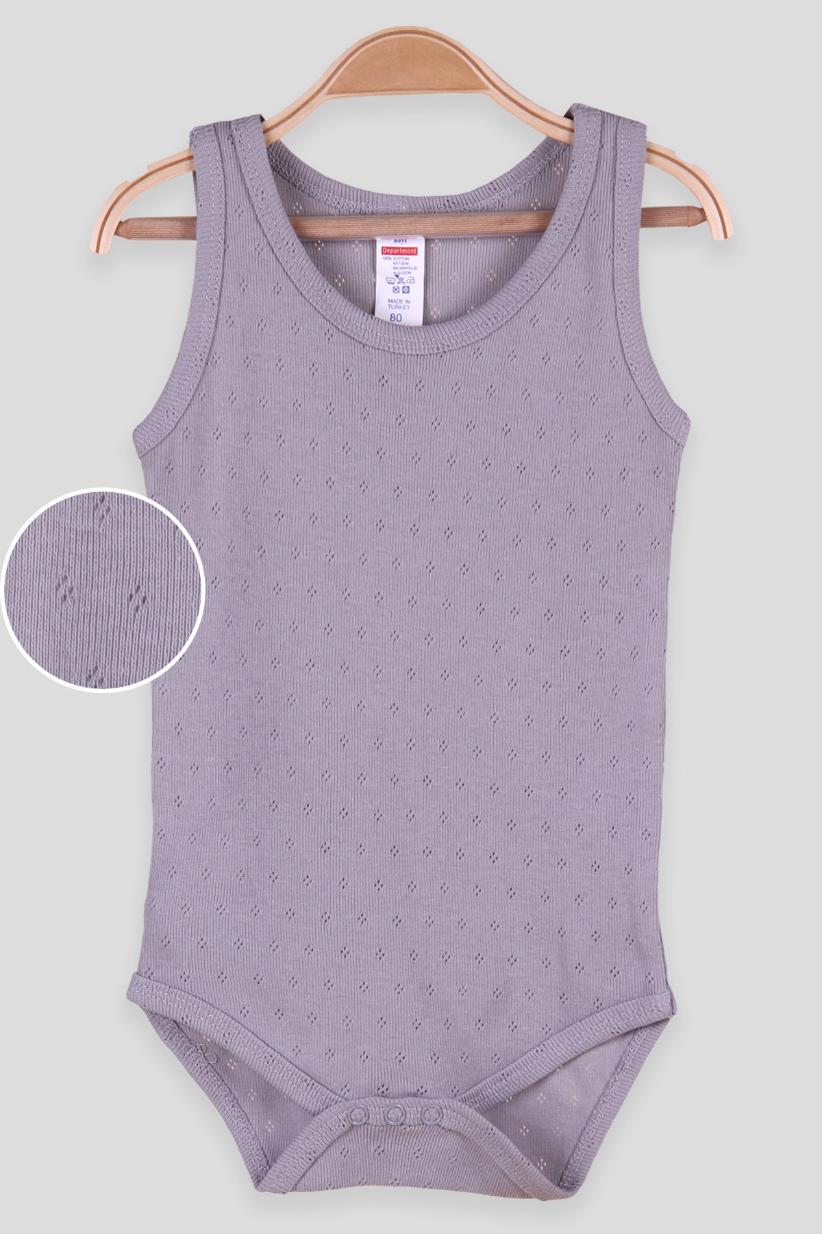Breeze Erkek Bebek Çıtçıtlı Jakarlı Body Gri (9 Ay-3 Yaş)