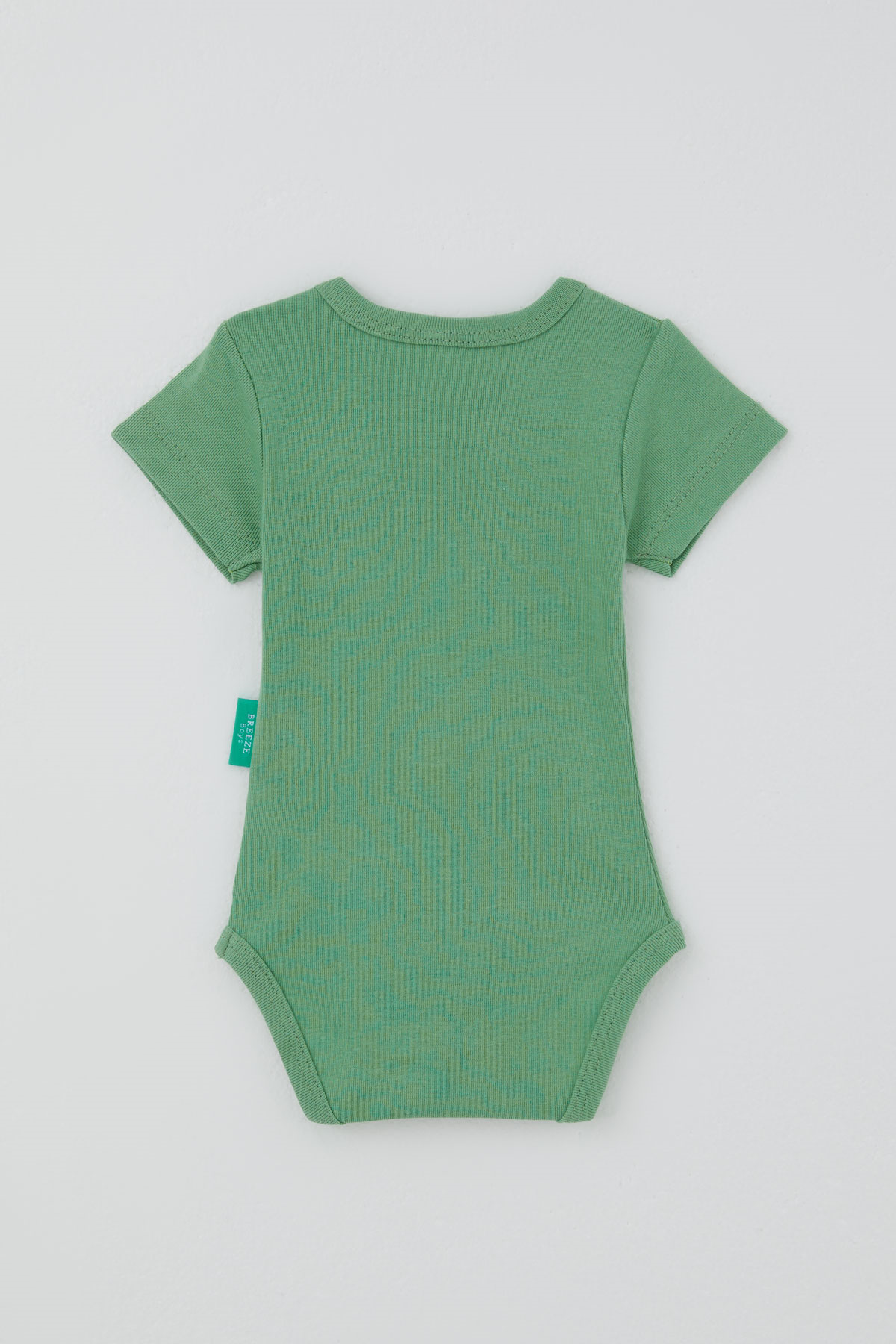 Breeze Erkek Bebek Çıtçıtlı Kısa Kollu Zıbın Body Basic Mint Yeşili (0-9 Ay)