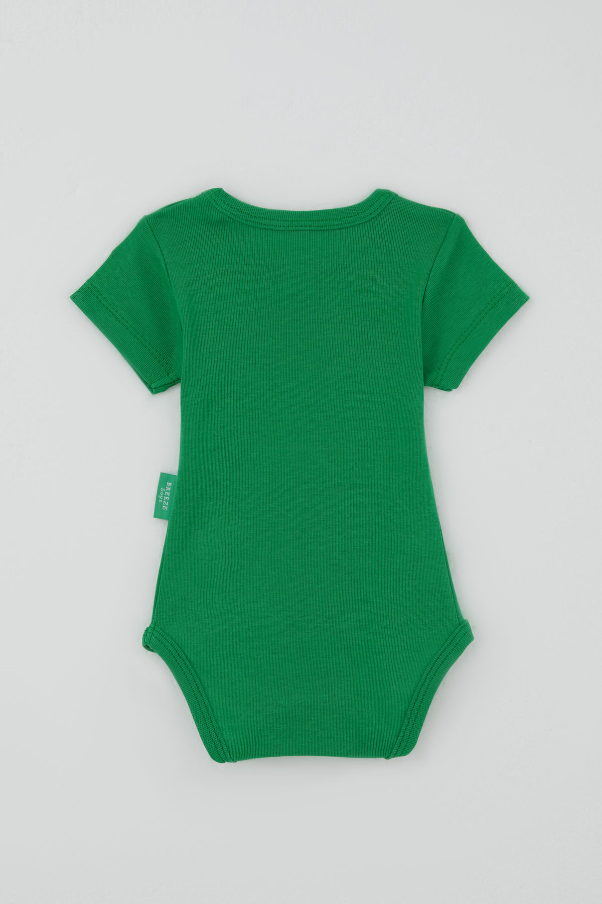 Breeze Erkek Bebek Çıtçıtlı Kısa Kollu Zıbın Body Basic Koyu Yeşil (0-9 Ay)