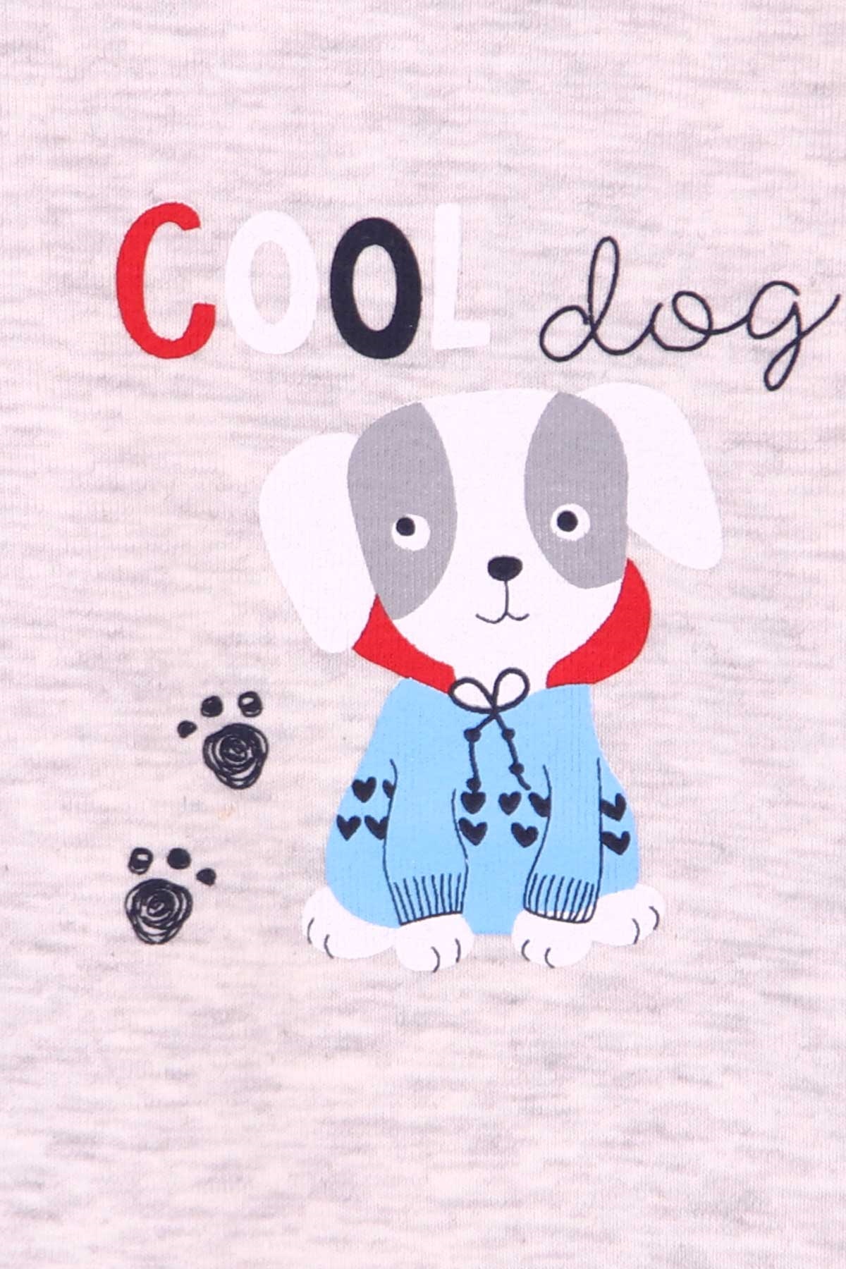 Breeze Erkek Bebek Çıtçıtlı Köpekli Baskılı Taş (9 Ay-3 Yaş)
