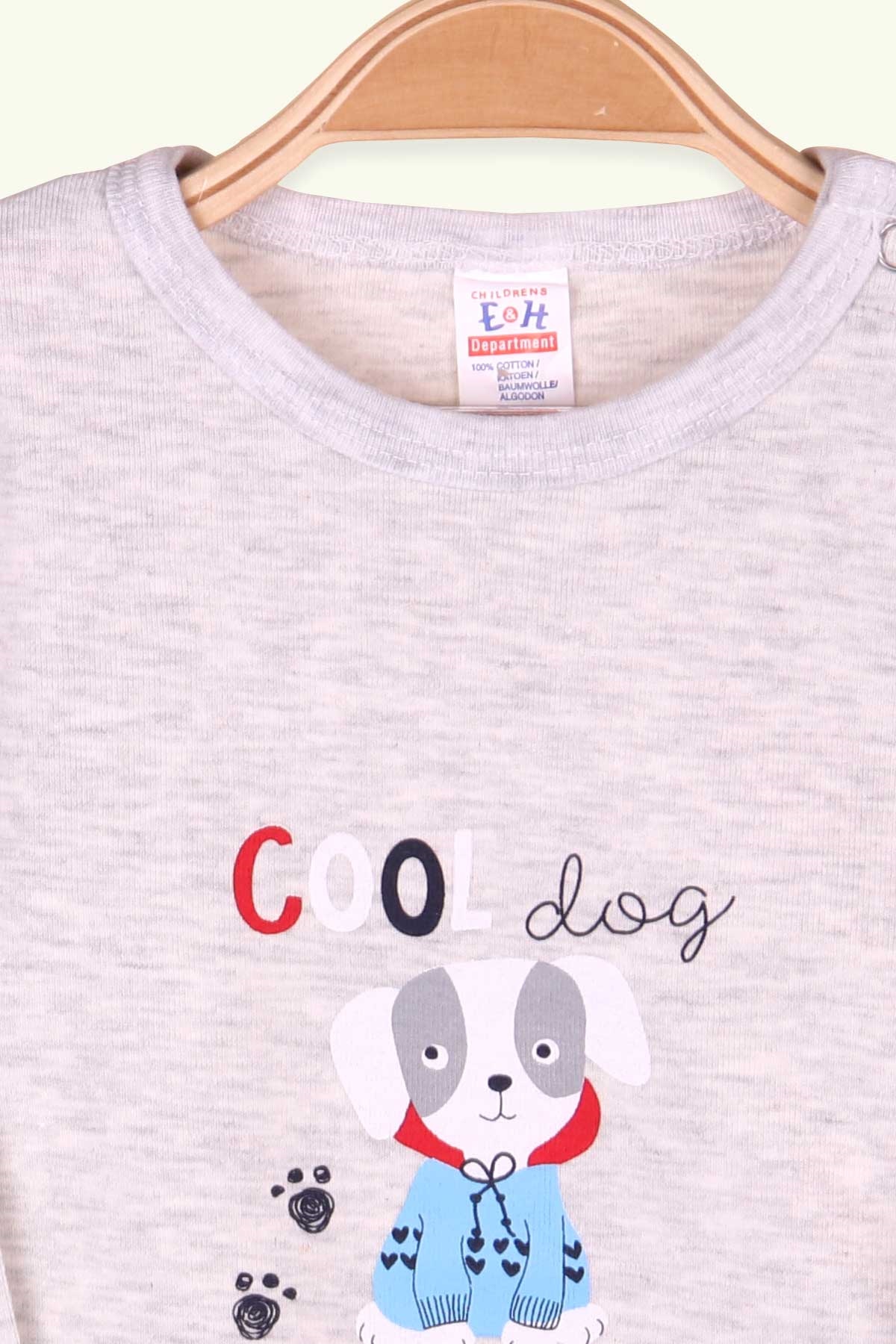 Breeze Erkek Bebek Çıtçıtlı Köpekli Baskılı Taş (9 Ay-3 Yaş)