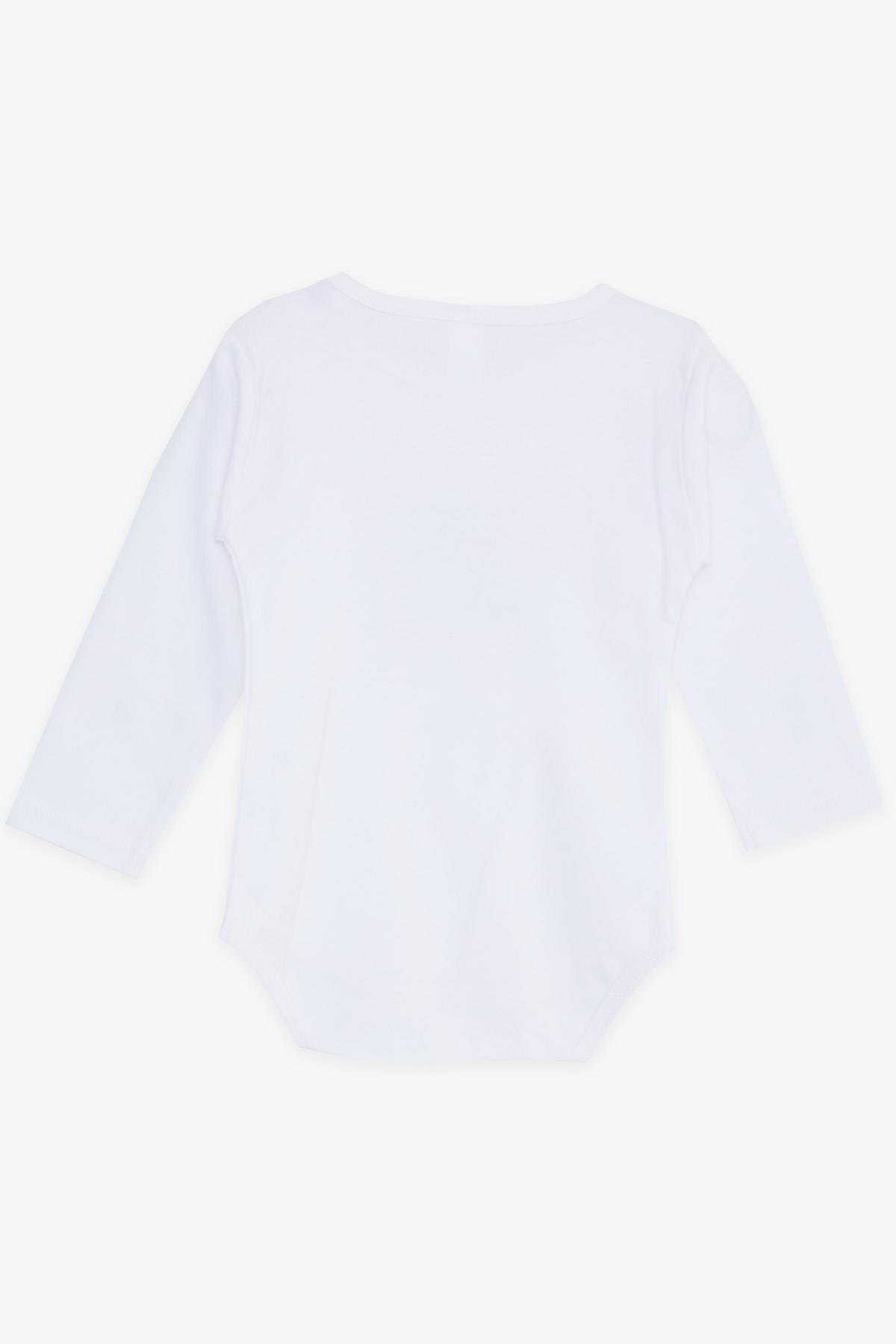 Breeze Erkek Bebek Çıtçıtlı Zıbın Body Avcı Kedicik Baskılı Beyaz (9 Ay-3 Yaş)