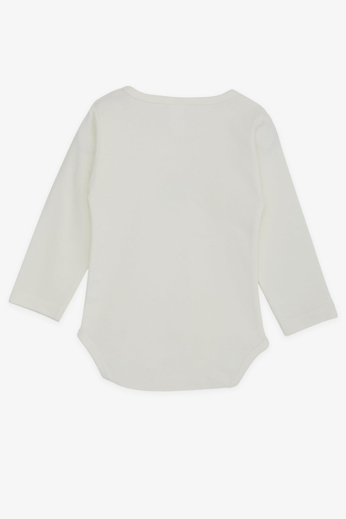 Breeze Erkek Bebek Çıtçıtlı Zıbın Body Kedicik Baskılıı Ekru (9 Ay-3 Yaş)