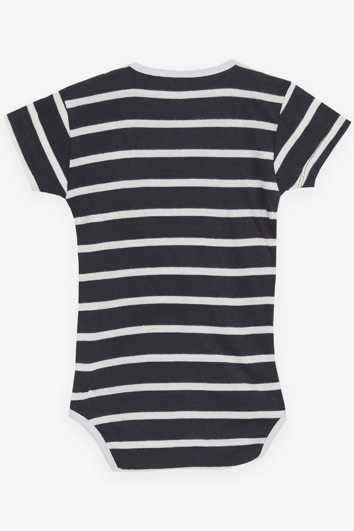 Breeze Erkek Bebek Çıtçıtlı Zıbın Body İş Makinası Baskılı Antrasit (1 Yaş)