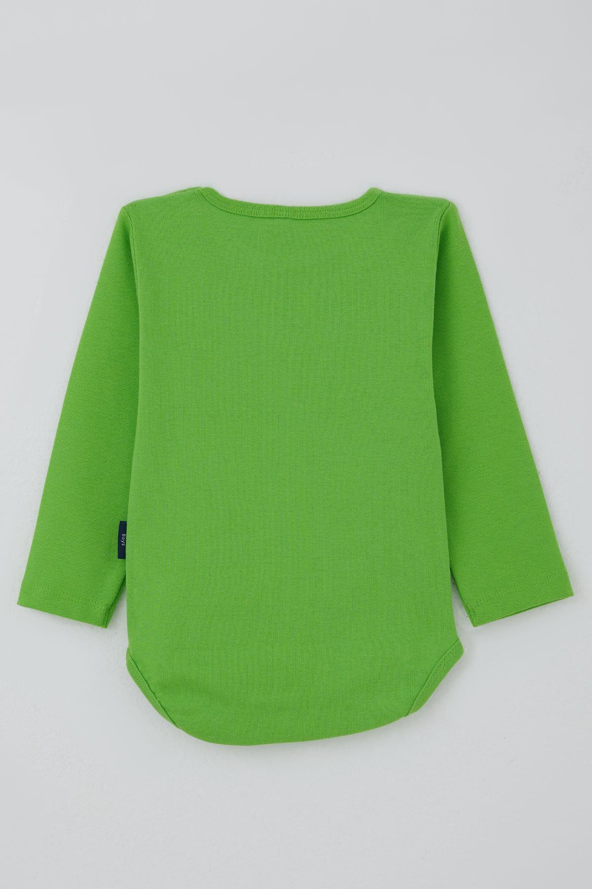Breeze Erkek Bebek Çıtçıtlı Zıbın Body Basic Yeşil (9 Ay-3 Yaş)