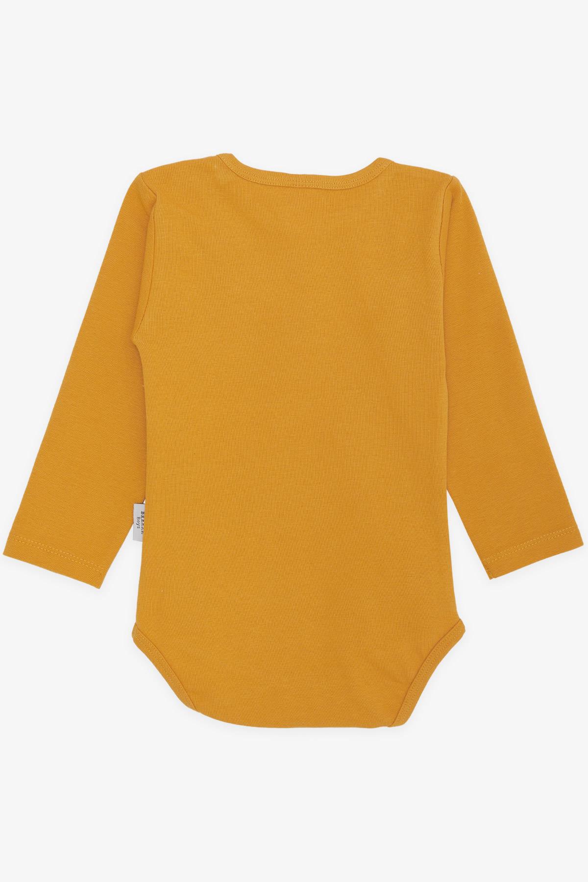 Breeze Erkek Bebek Çıtçıtlı Zıbın Body Basic Hardal Sarı (9 Ay-3 Yaş)