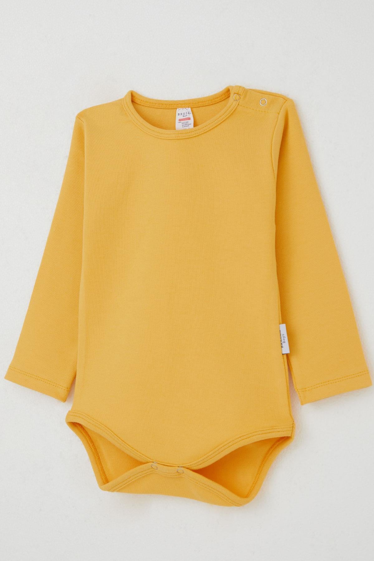 Breeze Erkek Bebek Çıtçıtlı Zıbın Body Basic Sarı (1-3 Yaş)
