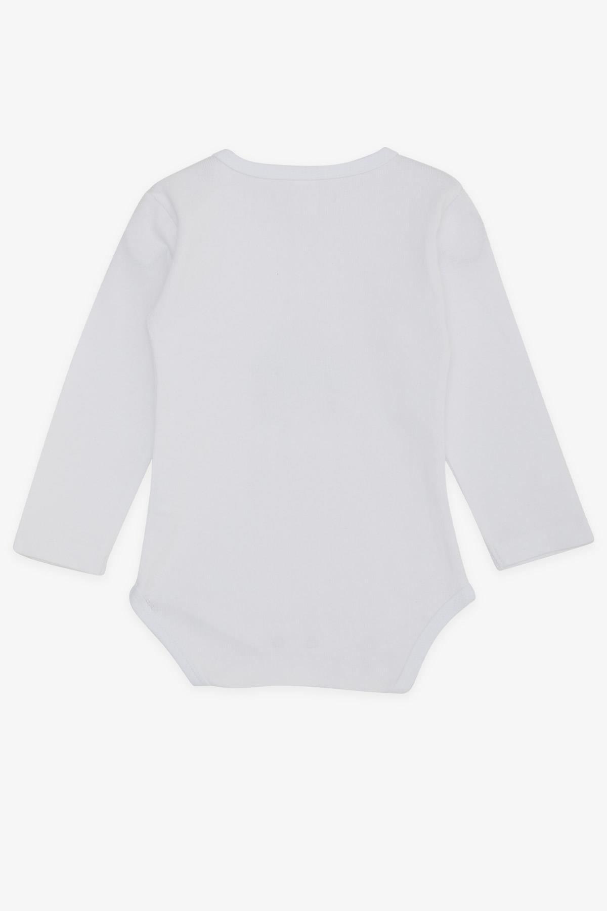 Breeze Erkek Bebek Çıtçıtlı Zıbın Body Havalı Ayıcık Baskılı Beyaz (9 Ay-3 Yaş)