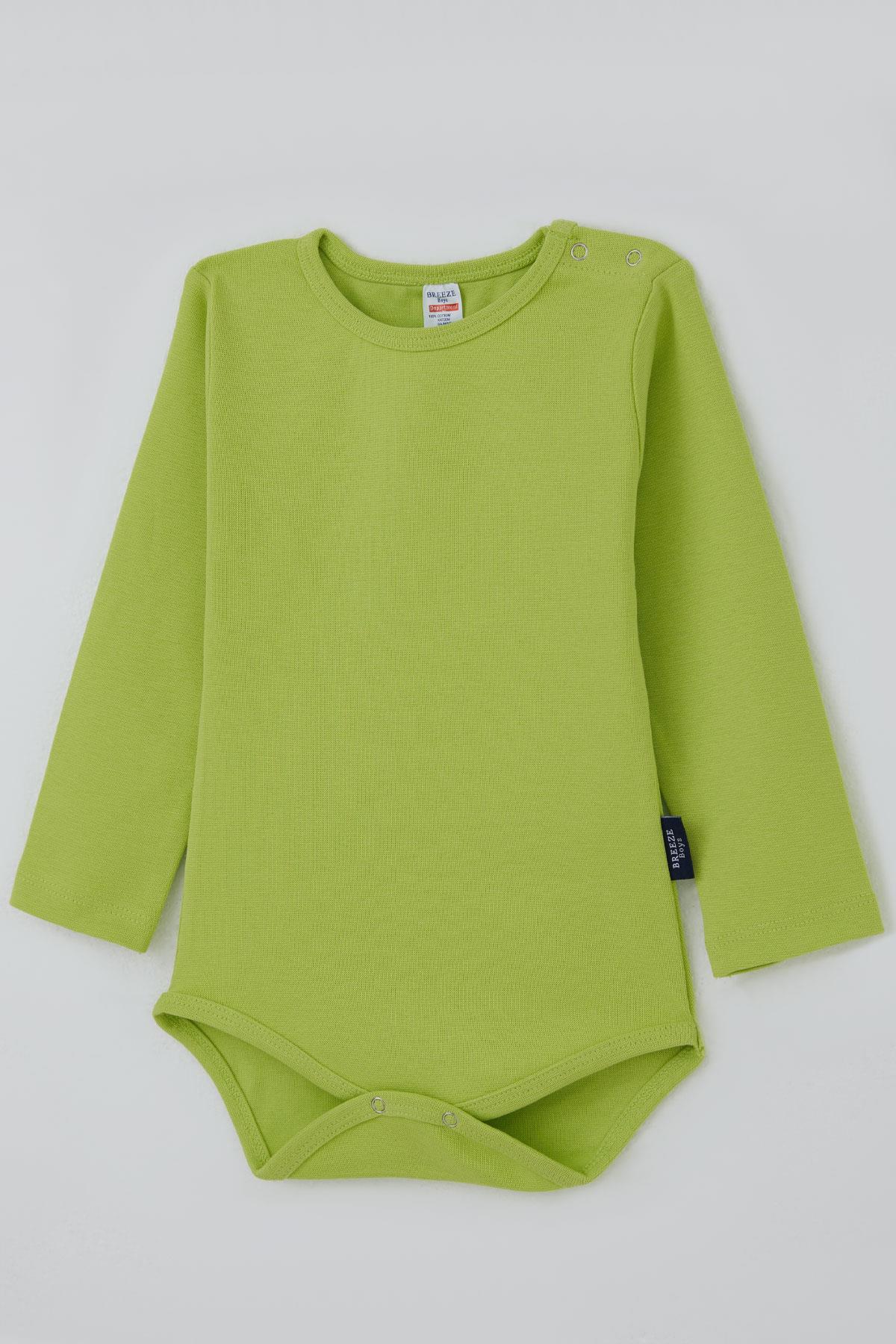 Breeze Erkek Bebek Çıtçıtlı Zıbın Body Basic Fıstık Yeşili (9 Ay-3 Yaş)