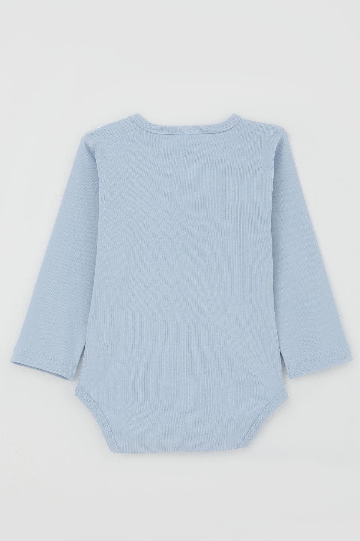 Breeze Erkek Bebek Çıtçıtlı Zıbın Body Şoför Timsahcık Baskılı Açık Mavi (9 Ay-3 Yaş)