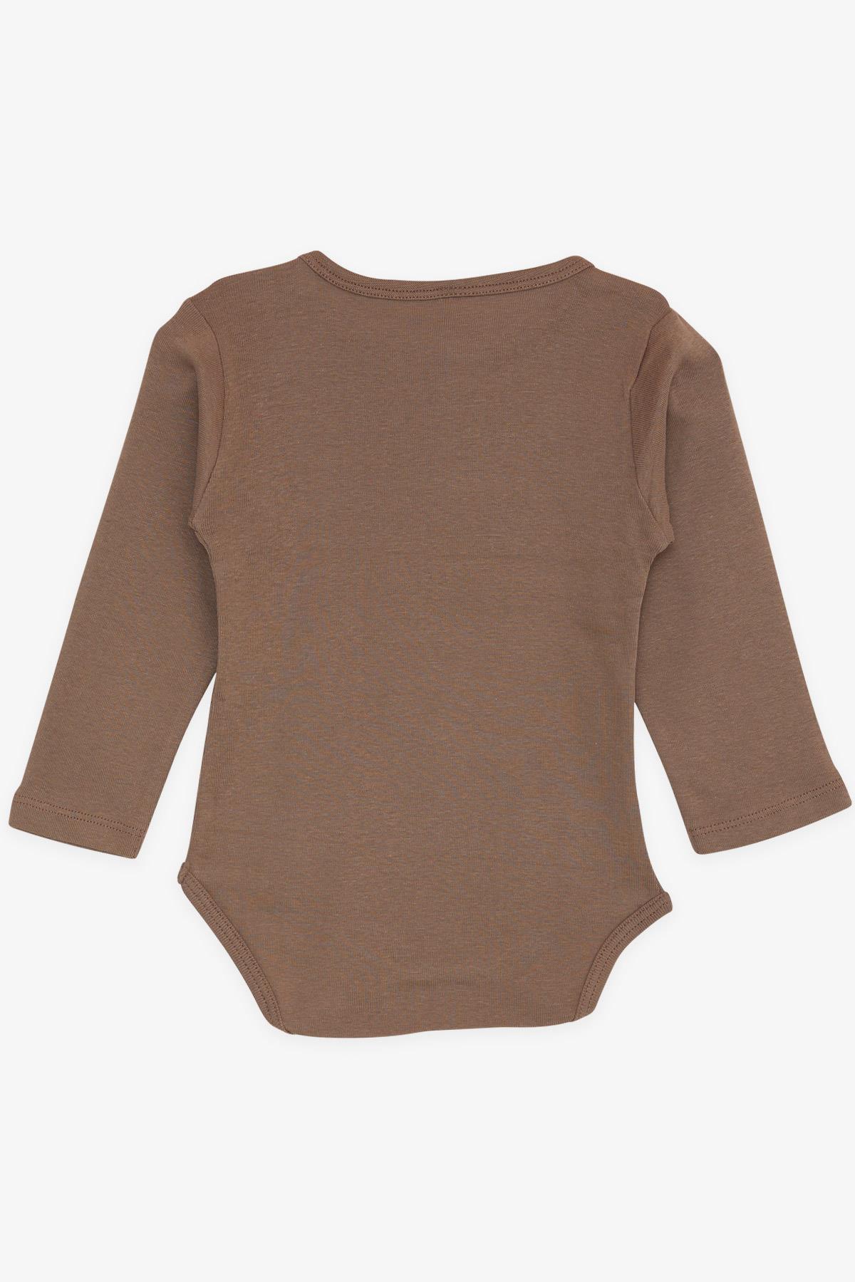 Breeze Erkek Bebek Çıtçıtlı Zıbın Body Küçük Tamirci Baskılı Kahverengi (9 Ay-3 Yaş)