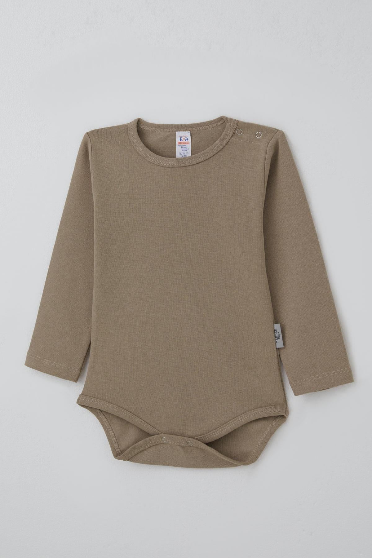 Breeze Erkek Bebek Çıtçıtlı Zıbın Body Basic Vizon (9 Ay-3 Yaş)