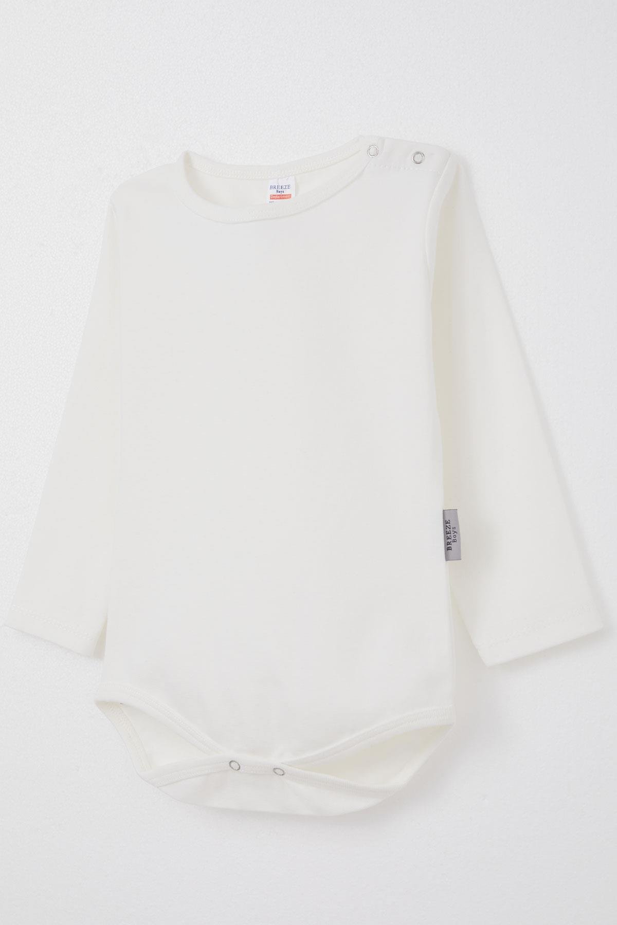 Breeze Erkek Bebek Çıtçıtlı Zıbın Body Basic Ekru (9 Ay-3 Yaş)