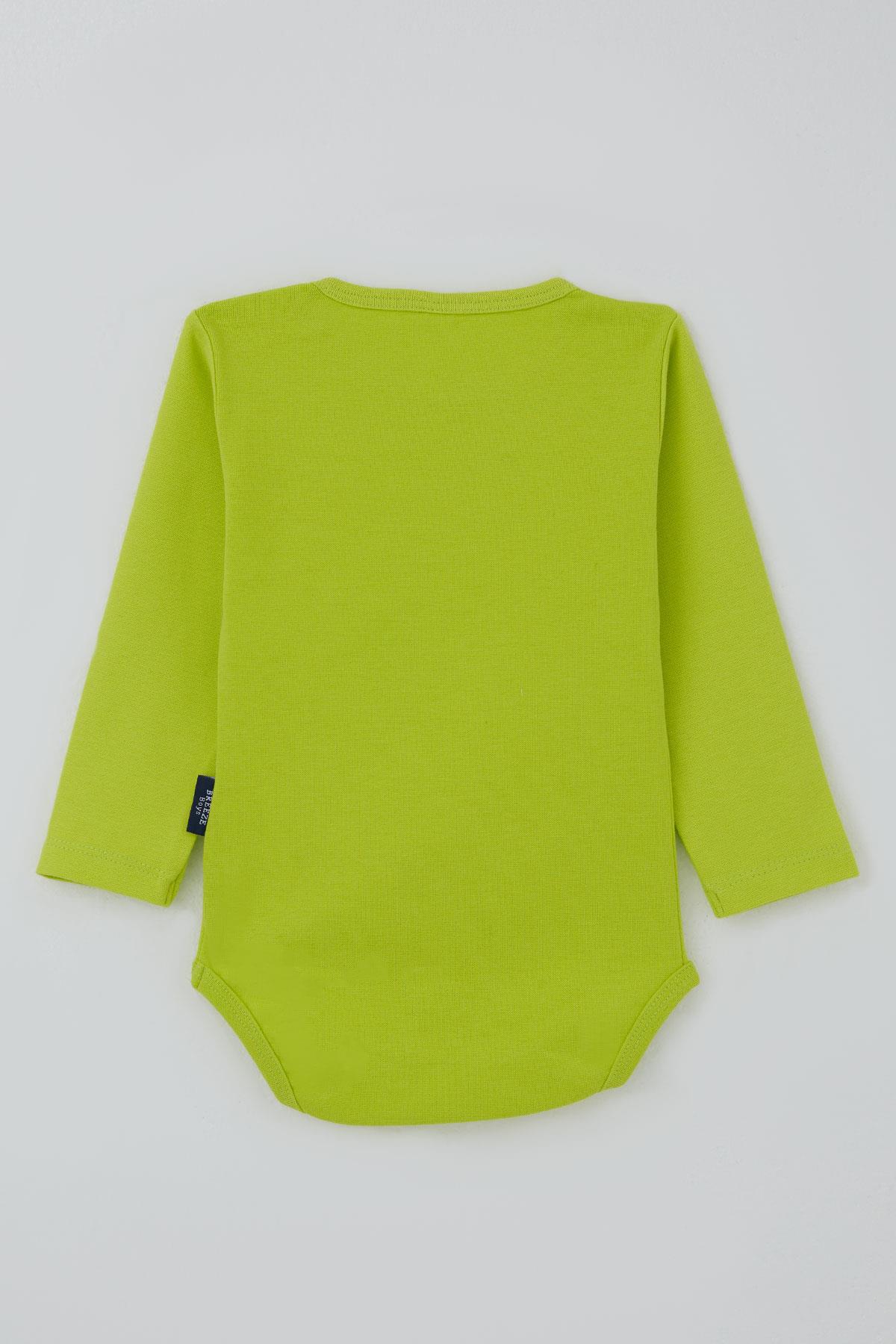 Breeze Erkek Bebek Çıtçıtlı Zıbın Body Basic Neon Yeşil (9 Ay-3 Yaş)