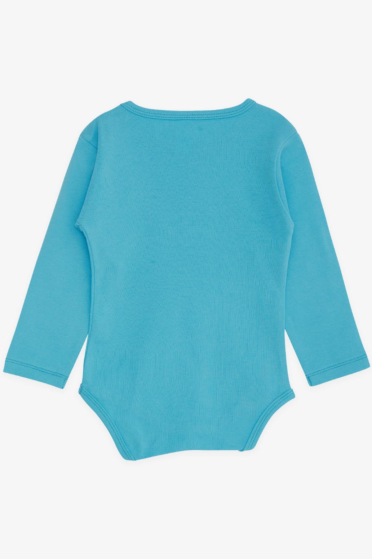 Breeze Erkek Bebek Çıtçıtlı Zıbın Body Dinozor Baskılı Mavi (9 Ay-3 Yaş)