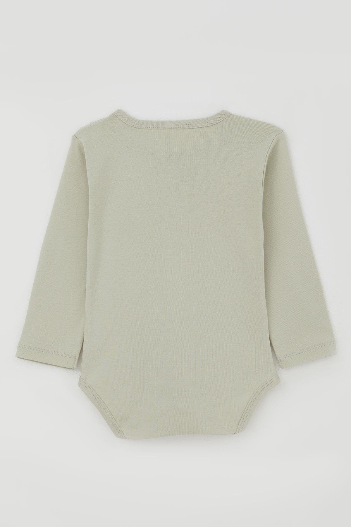 Breeze Erkek Bebek Çıtçıtlı Zıbın Body Pilot Hayvancıklar Baskılı Su Yeşili (9 Ay-2 Yaş)