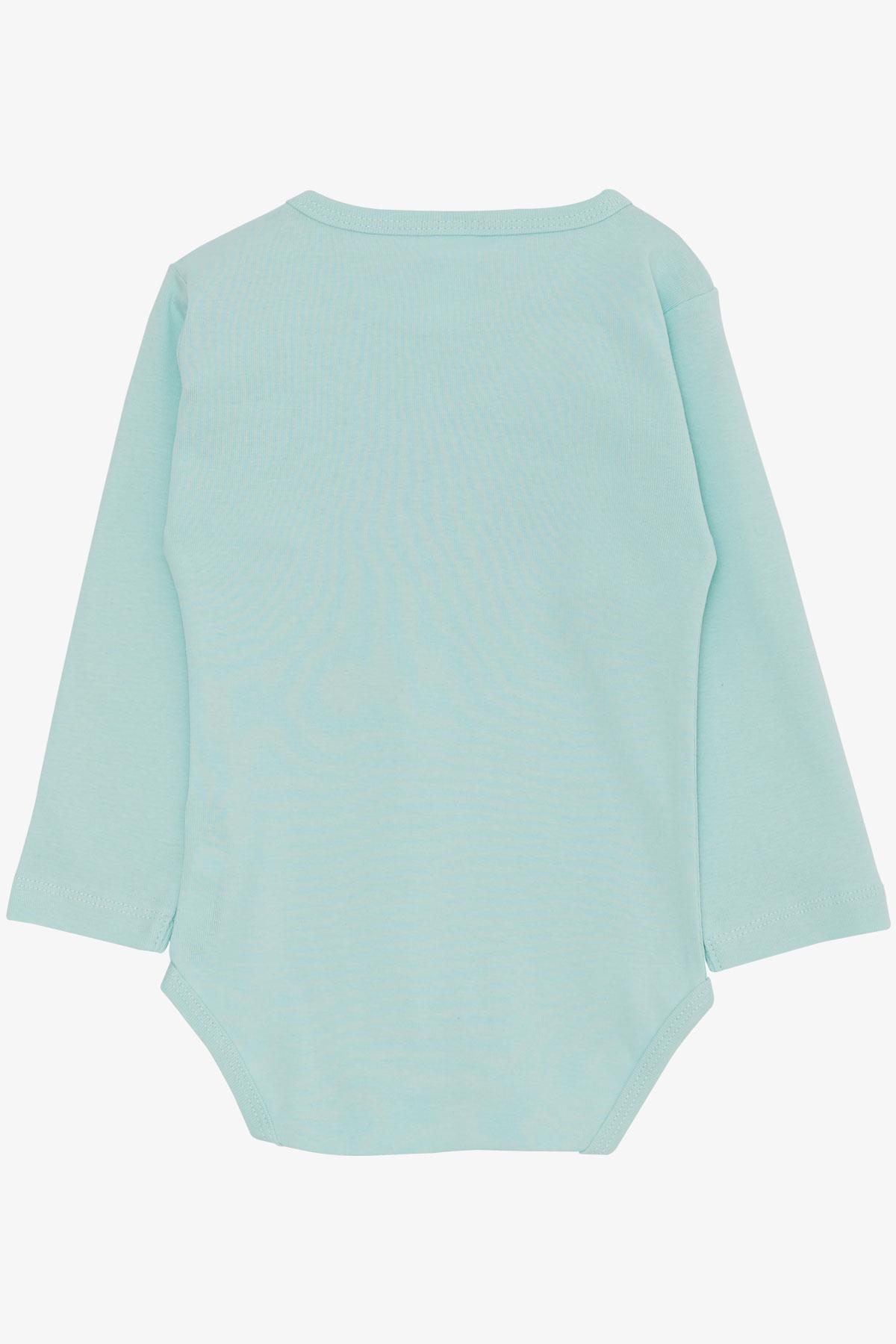 Breeze Erkek Bebek Çıtçıtlı Zıbın Body Ressam Kedicik Baskılı Su Yeşili (9 Ay-3 Yaş)