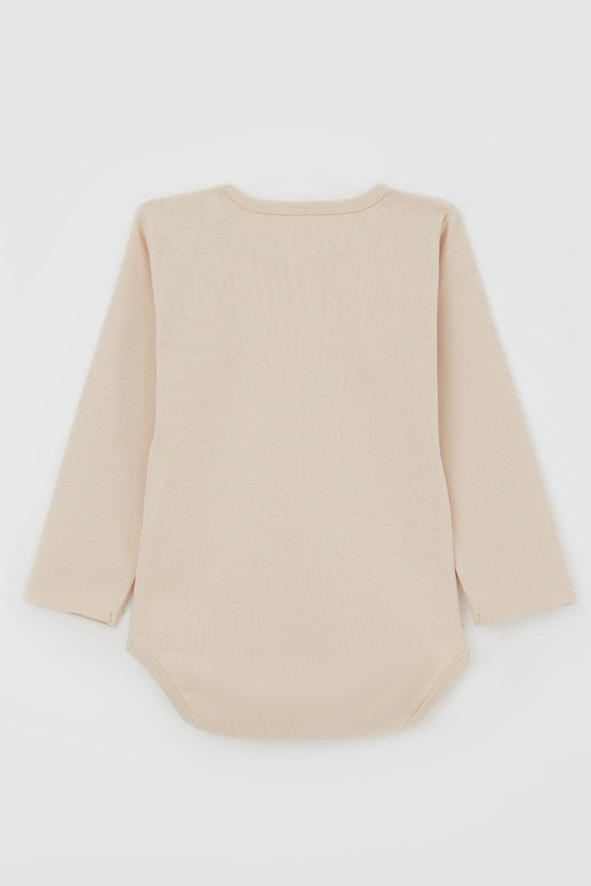 Breeze Erkek Bebek Çıtçıtlı Zıbın Body Basic Krem (9 Ay-3 Yaş)