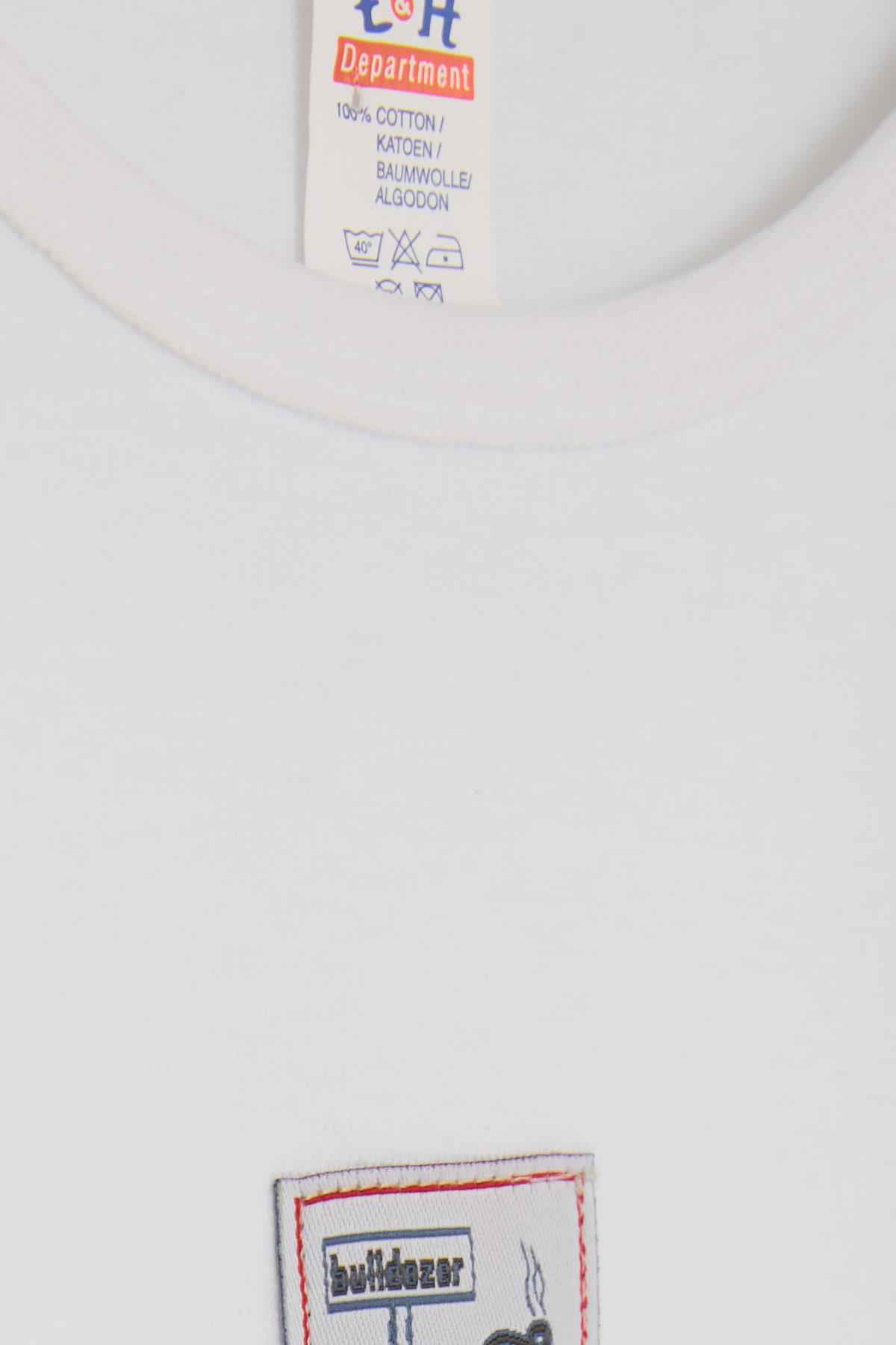Breeze Erkek Bebek Çıtçıtlı Zıbın Body İş Makinası Baskılı Beyaz (9 Ay-3 Yaş)