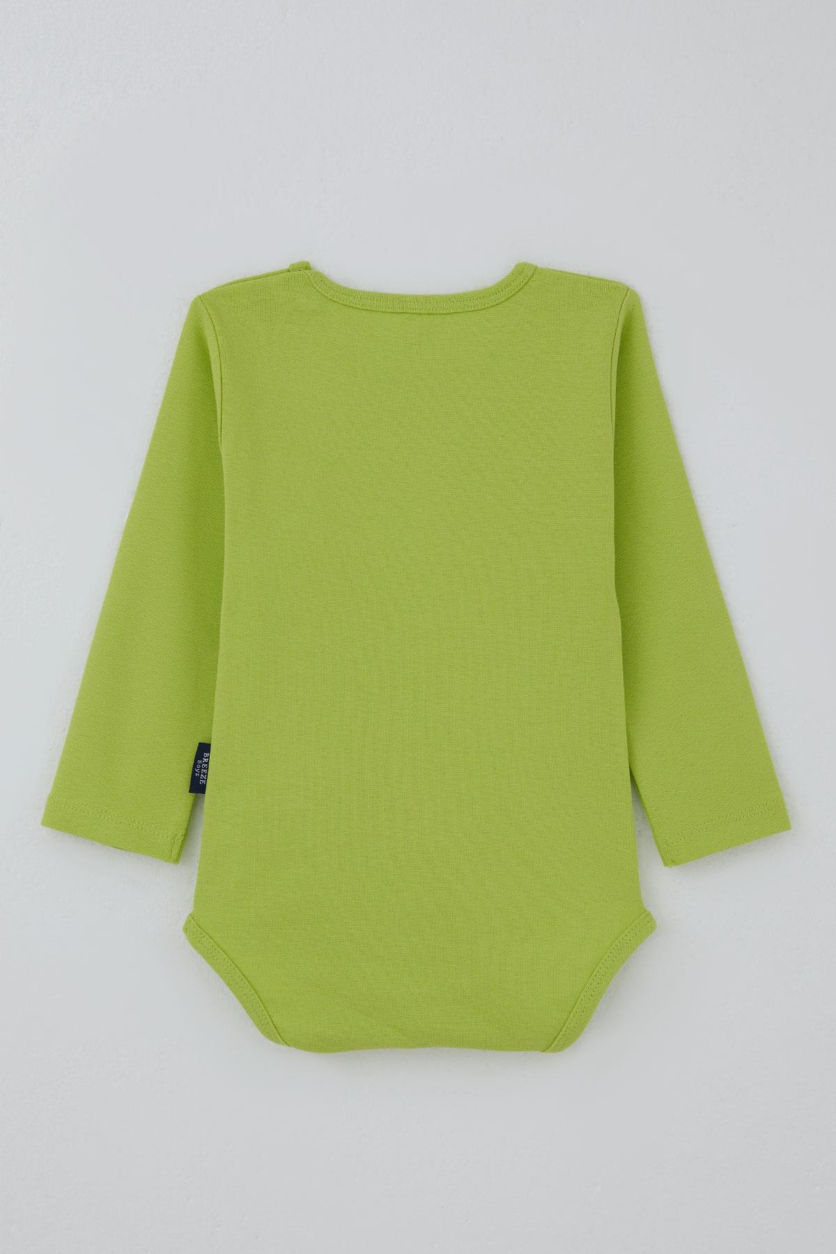 Breeze Erkek Bebek Çıtçıtlı Zıbın Body Basic Fıstık Yeşili (9 Ay-3 Yaş)