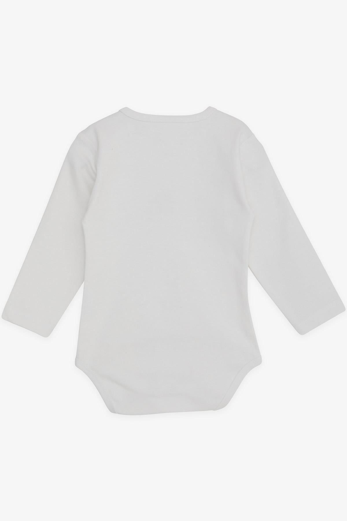 Breeze Erkek Bebek Çıtçıtlı Zıbın Body İş Makinası Baskılı Kırık Beyaz (9 Ay-3 Yaş)