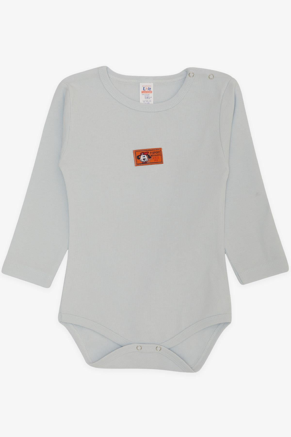 Breeze Erkek Bebek Çıtçıtlı Zıbın Body Sevimli KöpeKçik Baskılı Buz Mavisi (9 Ay-3 Yaş)