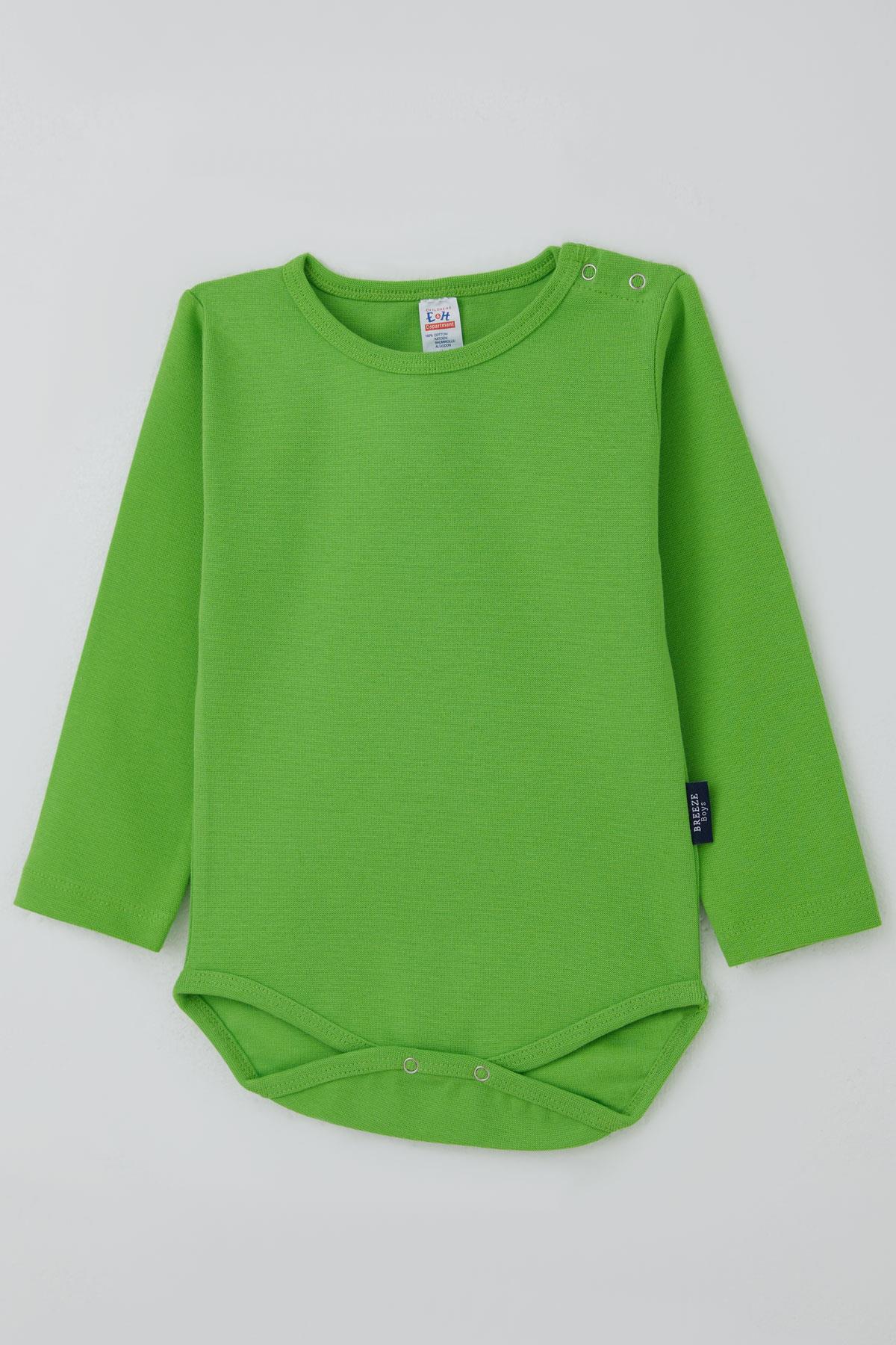 Breeze Erkek Bebek Çıtçıtlı Zıbın Body Basic Yeşil (9 Ay-3 Yaş)