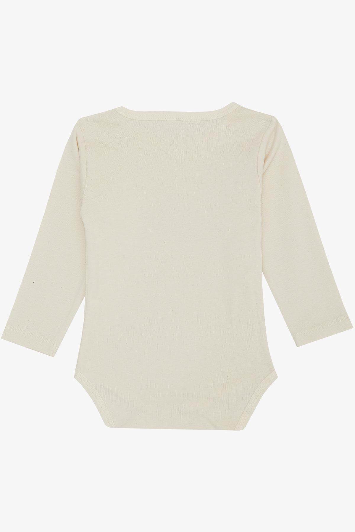 Breeze Erkek Bebek Çıtçıtlı Zıbın Body Araba Baskılı Krem (9 Ay-3 Yaş)