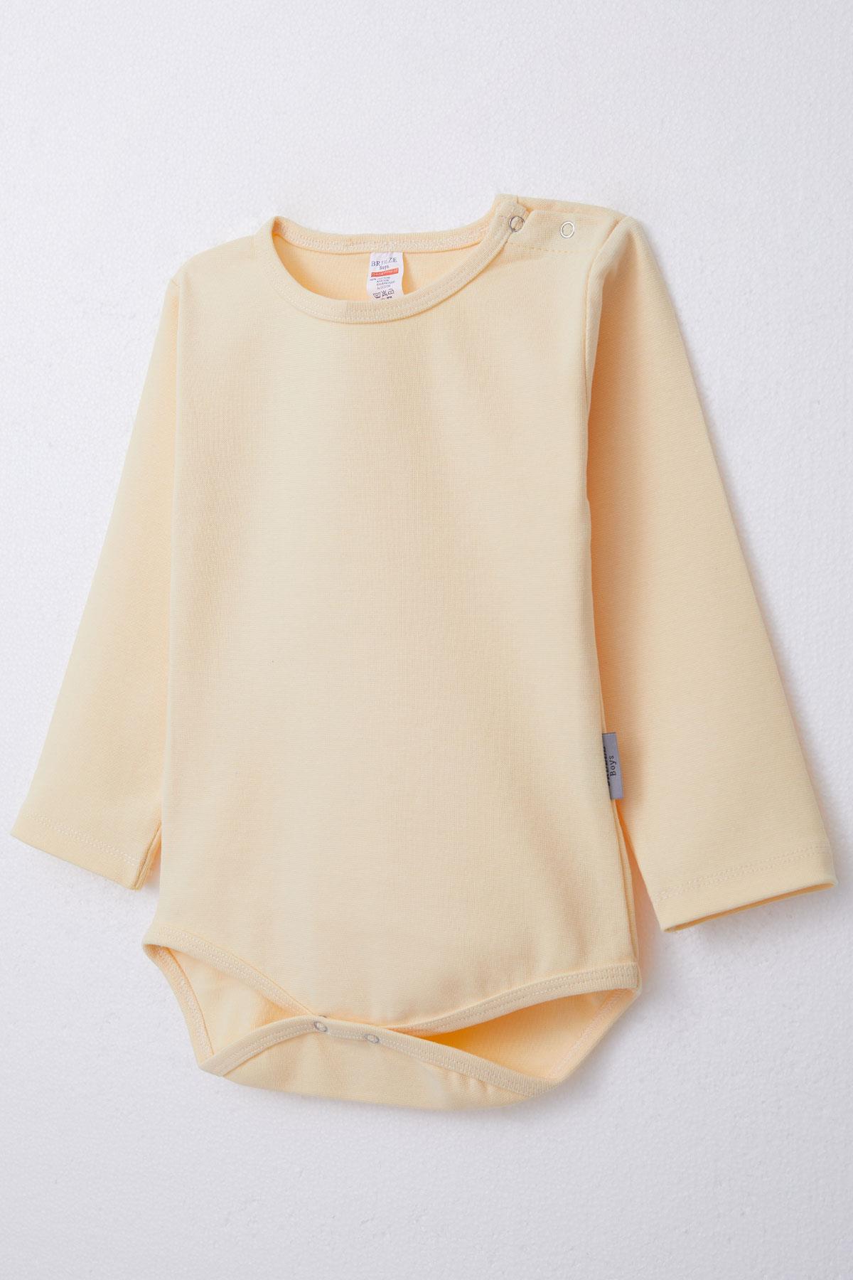 Breeze Erkek Bebek Çıtçıtlı Zıbın Body Basic Sarı (9 Ay-3 Yaş)