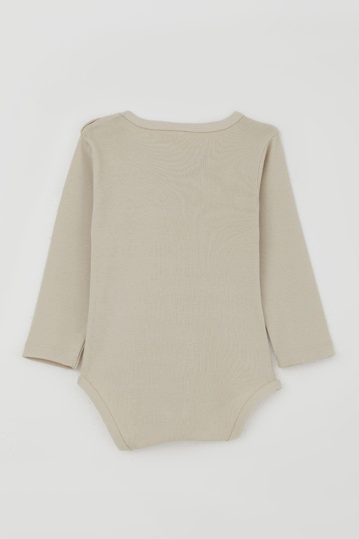 Breeze Erkek Bebek Çıtçıtlı Zıbın Body Gözlüklü Kedicik Baskılı Taş (9 Ay-3 Yaş)