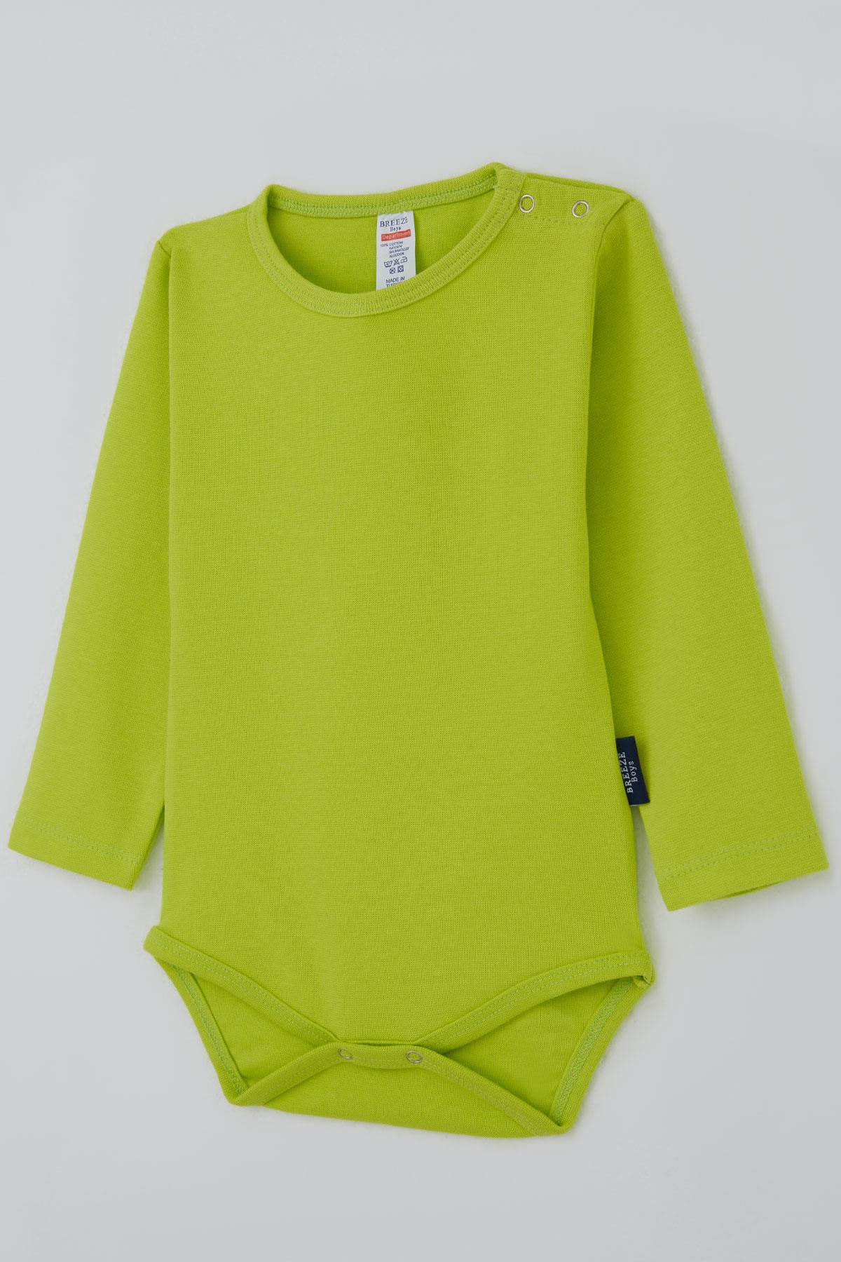 Breeze Erkek Bebek Çıtçıtlı Zıbın Body Basic Neon Yeşil (9 Ay-3 Yaş)