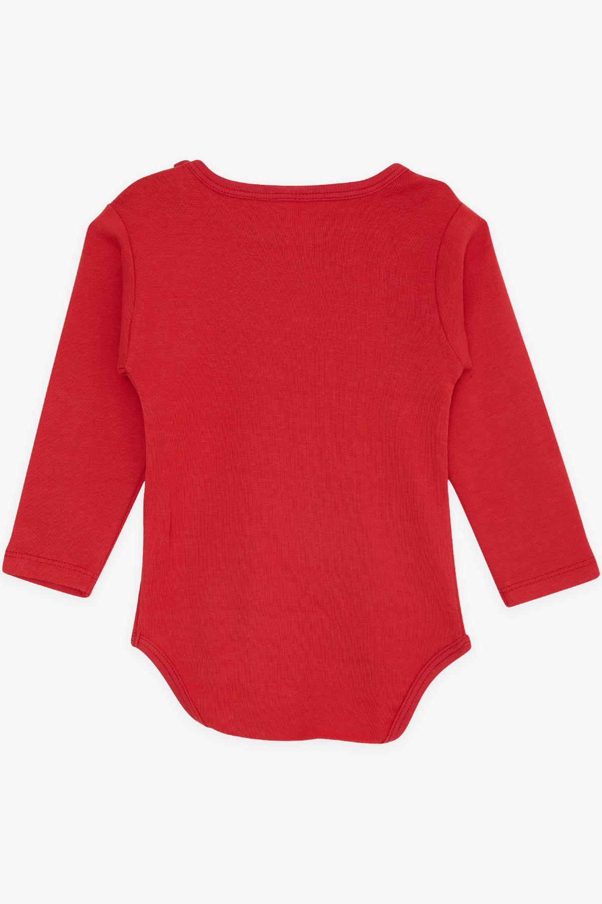 Breeze Erkek Bebek Çıtçıtlı Zıbın Body Küçük Tamirci Baskılı Kırmızı (9 Ay-3 Yaş)