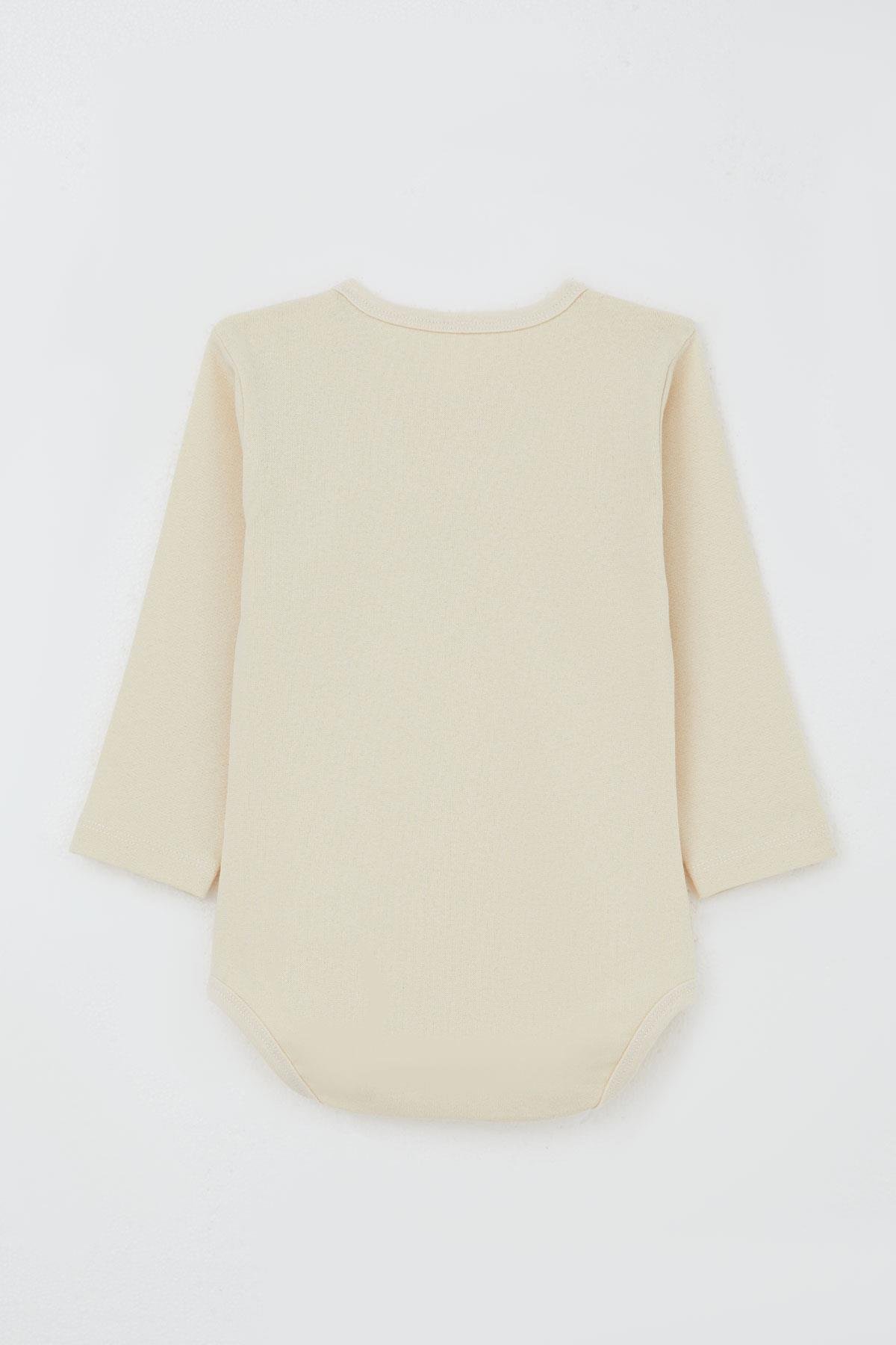 Breeze Erkek Bebek Çıtçıtlı Zıbın Body Maymuncuk Baskılı Krem (9 Ay-3 Yaş)