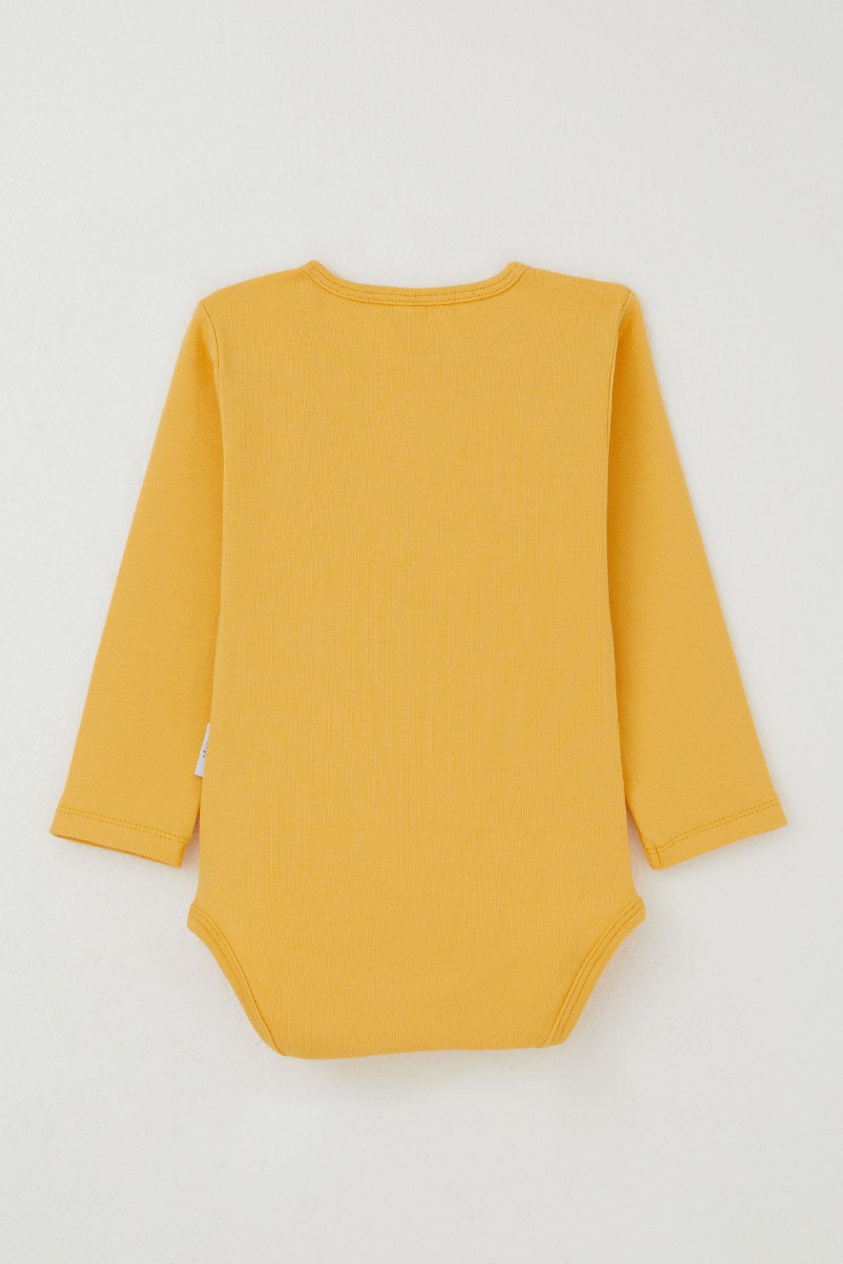 Breeze Erkek Bebek Çıtçıtlı Zıbın Body Basic Sarı (1-3 Yaş)