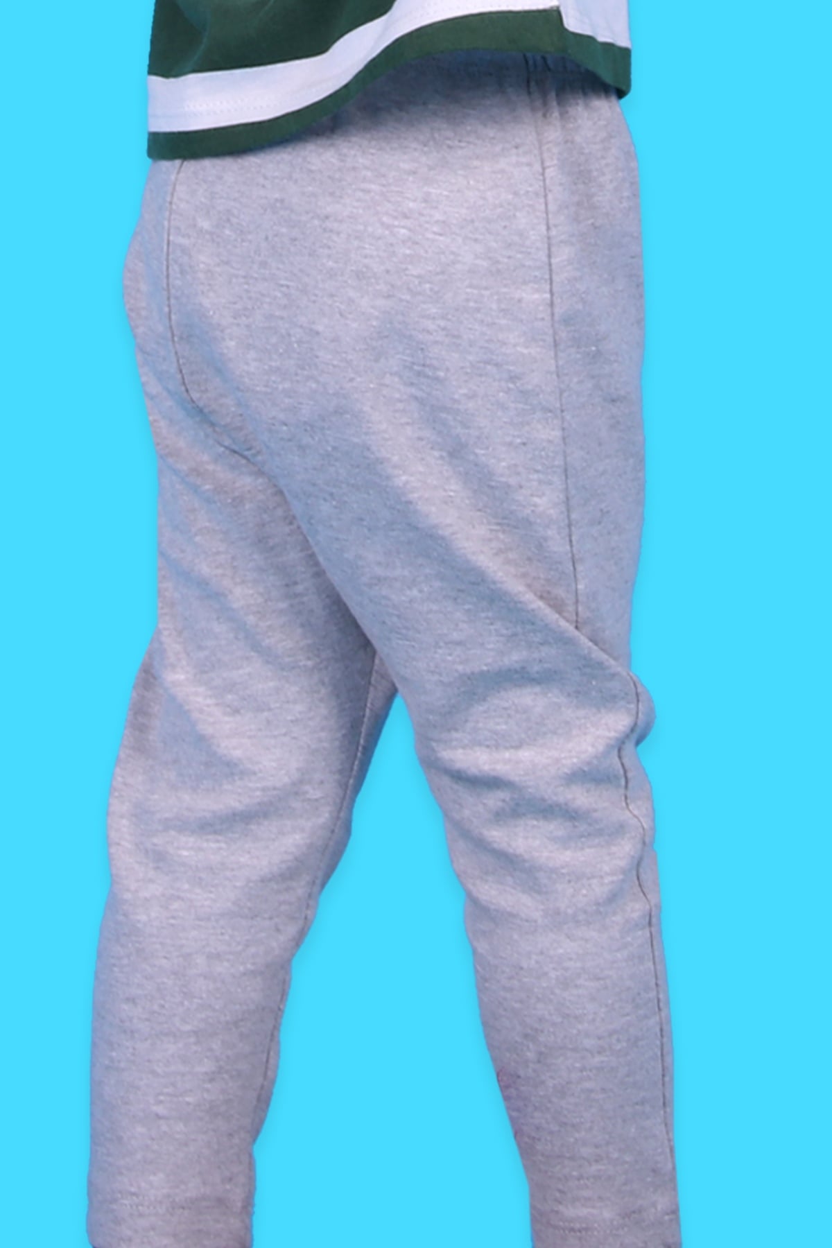 Breeze Erkek Bebek Eşofman Altı Basic Nakışlı Açık Gri Melanj (1 Yaş-2 Yaş)