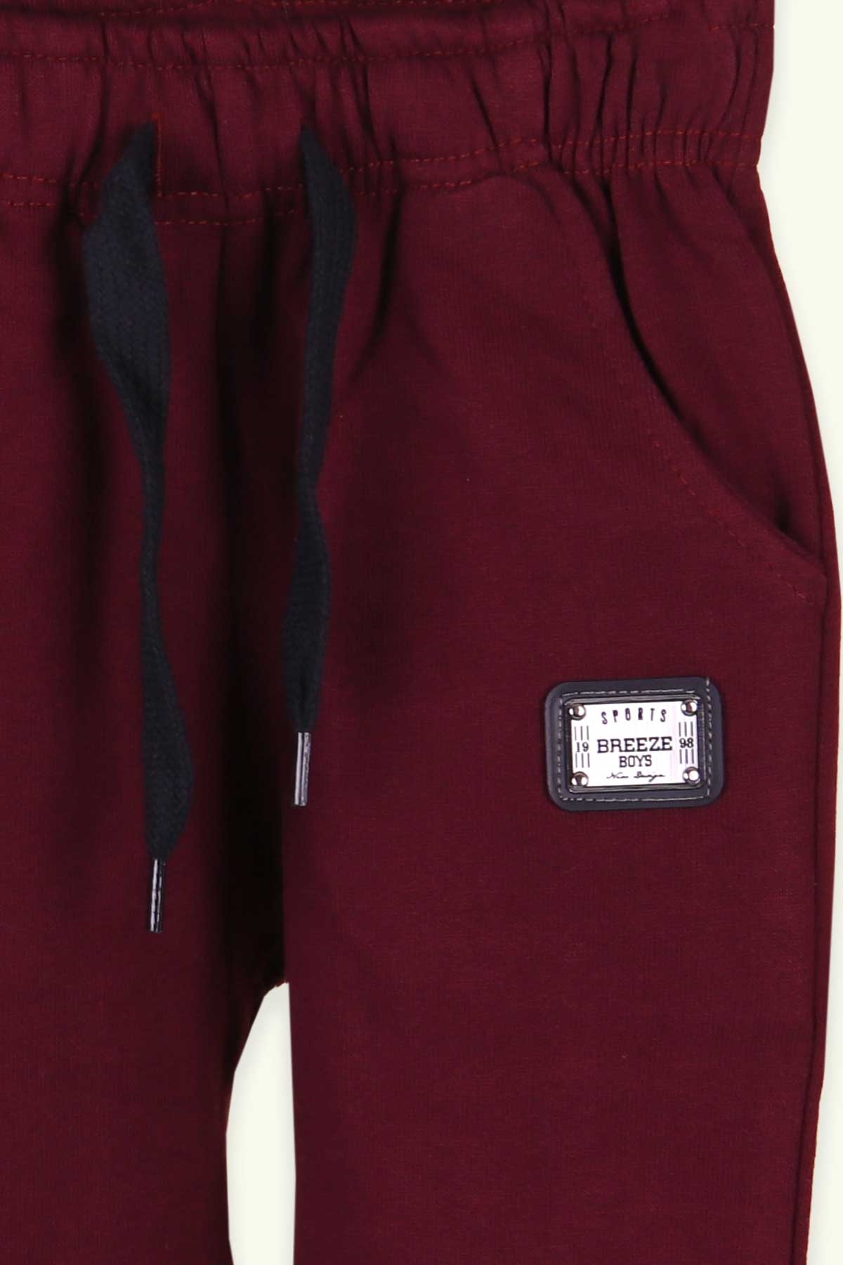 Breeze Erkek Bebek Eşofman Altı Basic Armalı Bordo (9 Ay-3 Yaş)