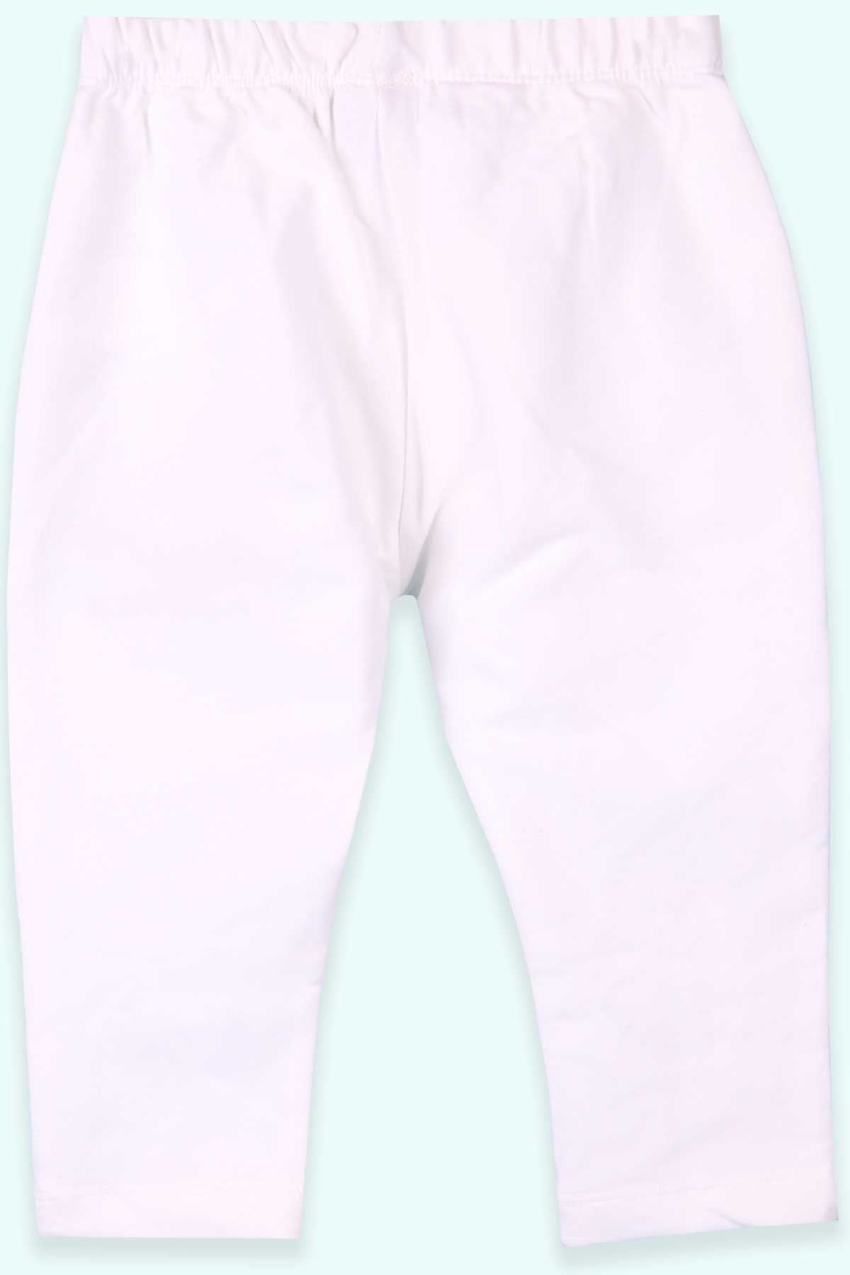 Breeze Erkek Bebek Eşofman Altı Basic Nakışlı Beyaz (9 Ay-3 Yaş)
