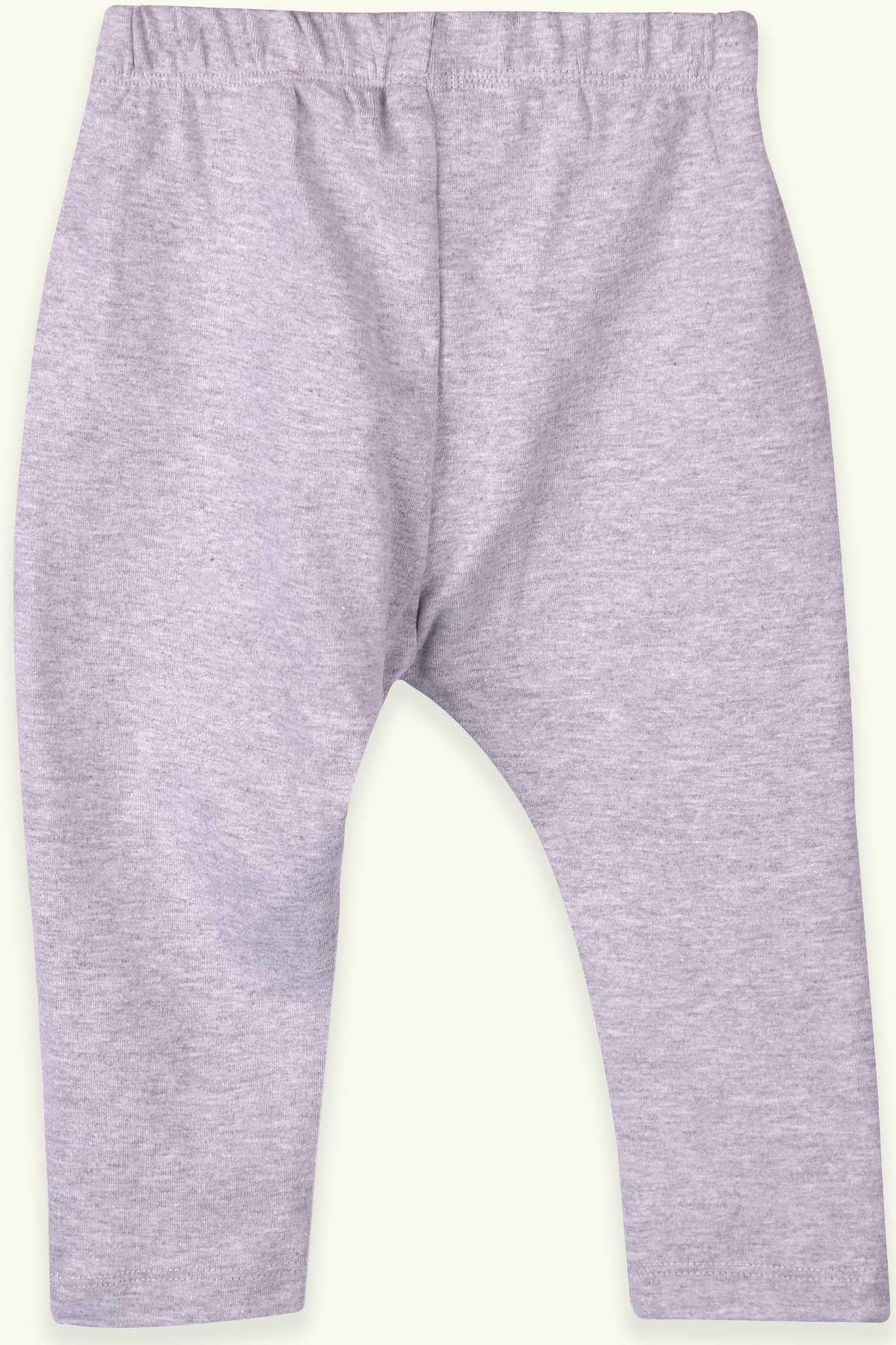 Breeze Erkek Bebek Eşofman Altı Basic Nakışlı Açık Gri Melanj (1 Yaş-2 Yaş)