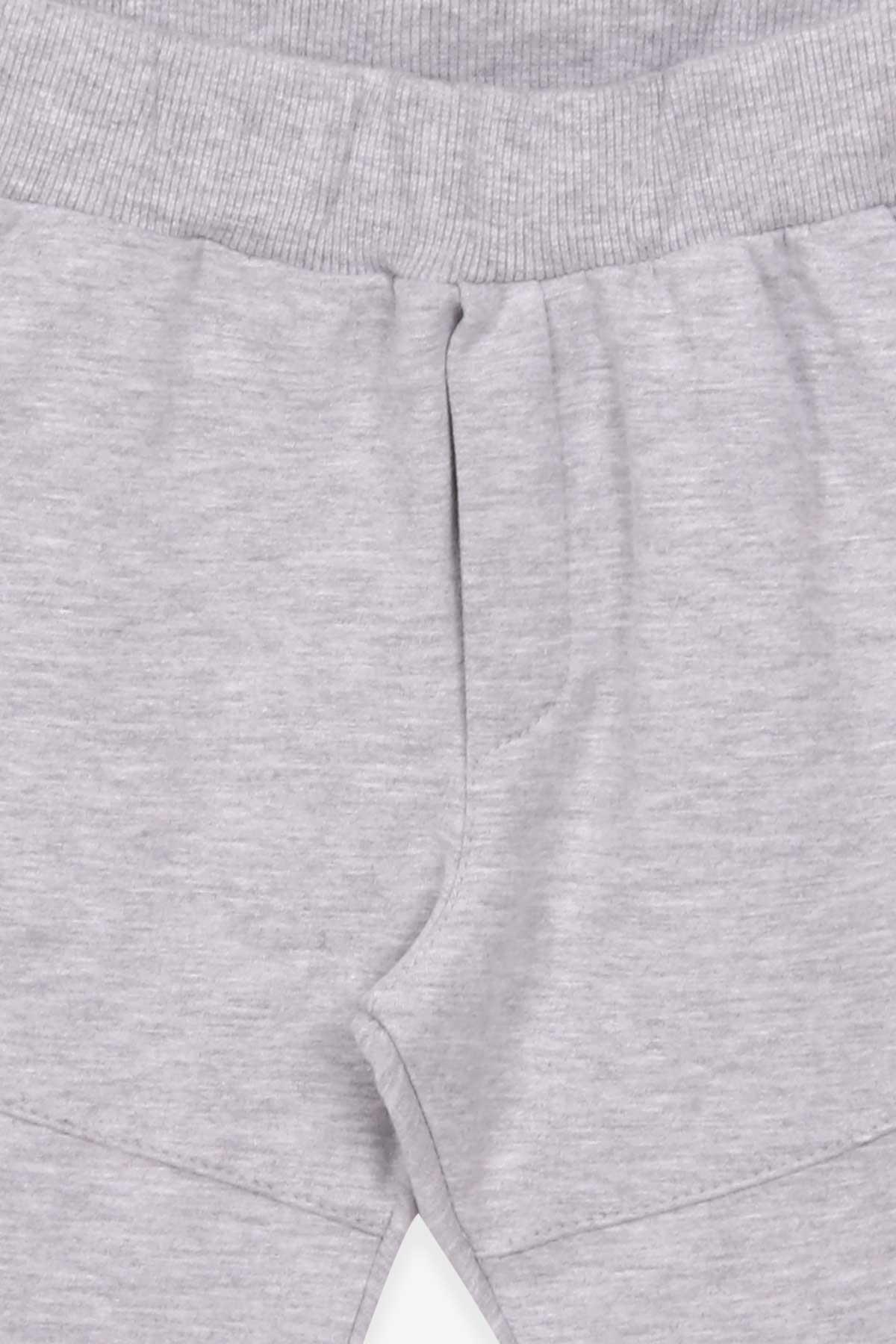 Breeze Erkek Bebek Eşofman Altı Baskılı Cepli Açık Gri Melanj (1.5-2 Yaş)