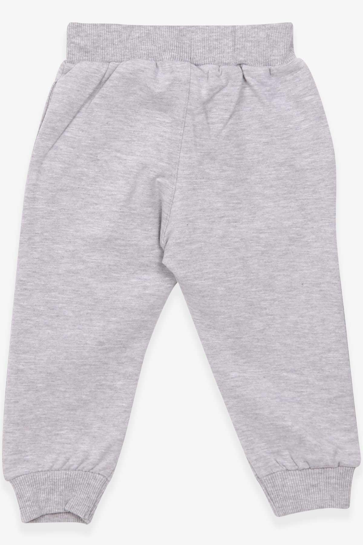 Breeze Erkek Bebek Eşofman Altı Baskılı Cepli Açık Gri Melanj (1.5-2 Yaş)