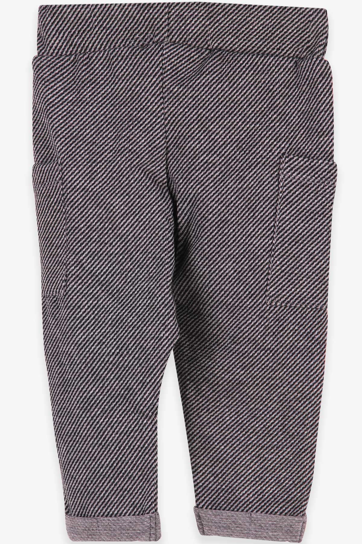 Breeze Erkek Bebek Eşofman Altı Çapraz Desenli Siyah (9 Ay-3 Yaş)