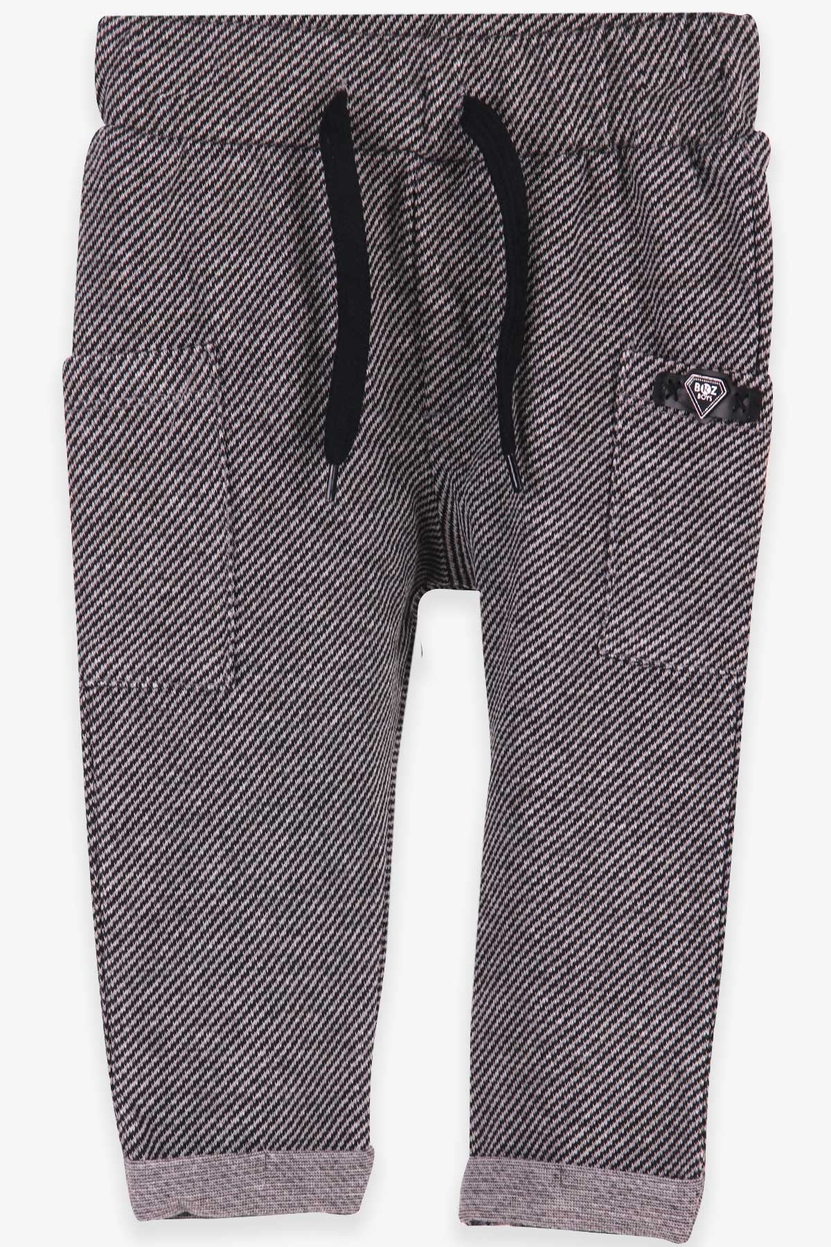 Breeze Erkek Bebek Eşofman Altı Çapraz Desenli Siyah (9 Ay-3 Yaş)