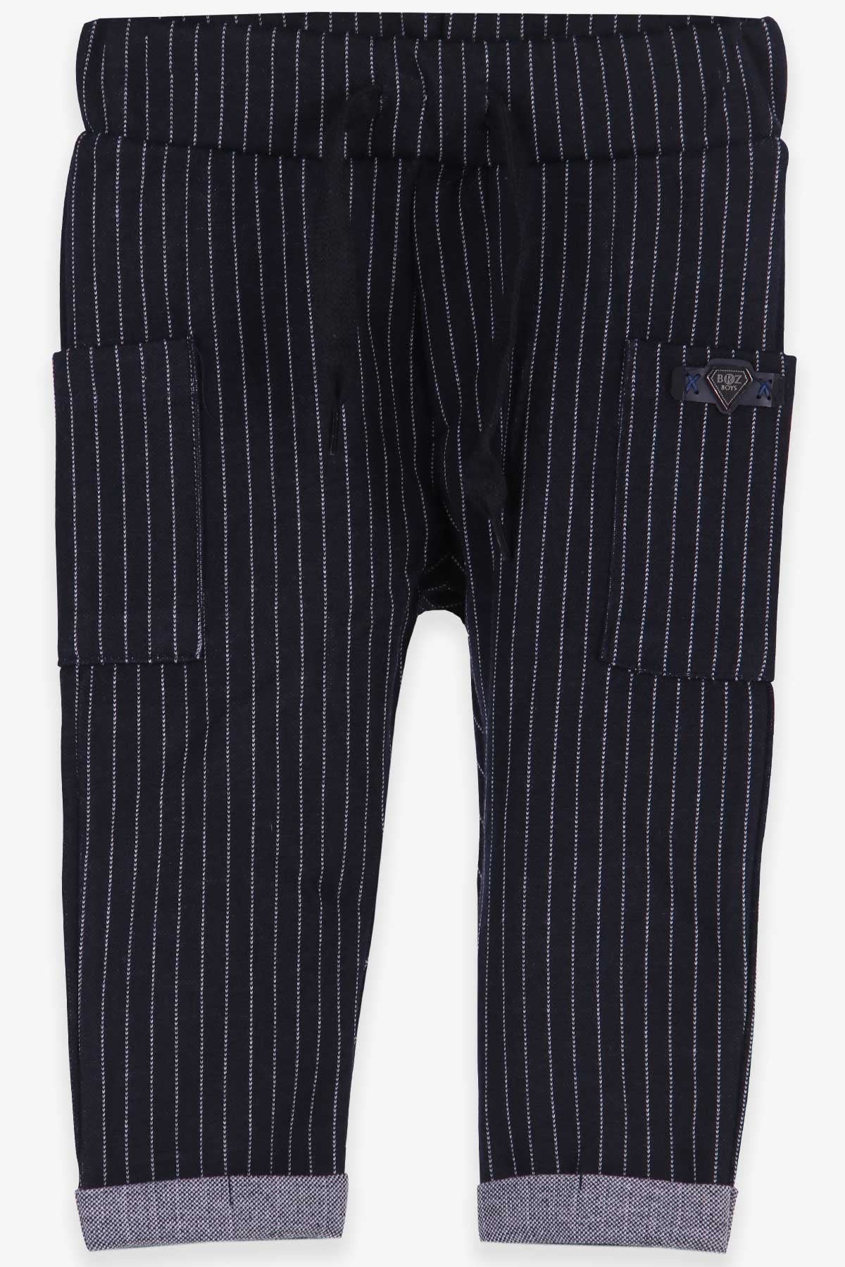 Breeze Erkek Bebek Eşofman Altı Cepli Çizgili Lacivert (9 Ay-3 Yaş)