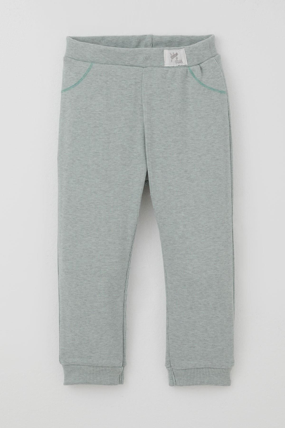 Breeze Erkek Bebek Eşofman Altı Cool Yazı Armalı Su Yeşili (9 Ay-3 Yaş)