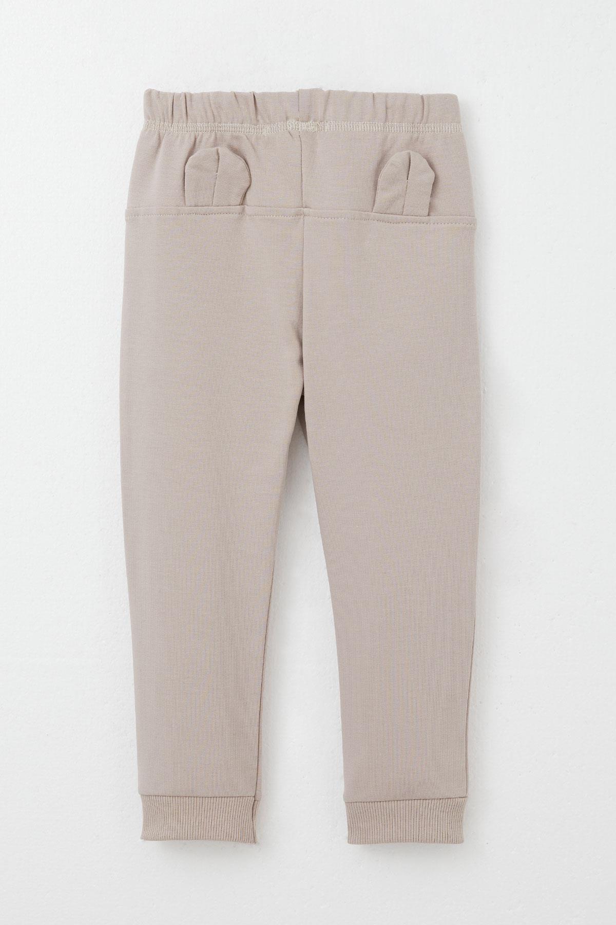 Breeze Erkek Bebek Eşofman Takım Mutlu Köpekçik Nakışlı Vizon (9 Ay-3 Yaş)