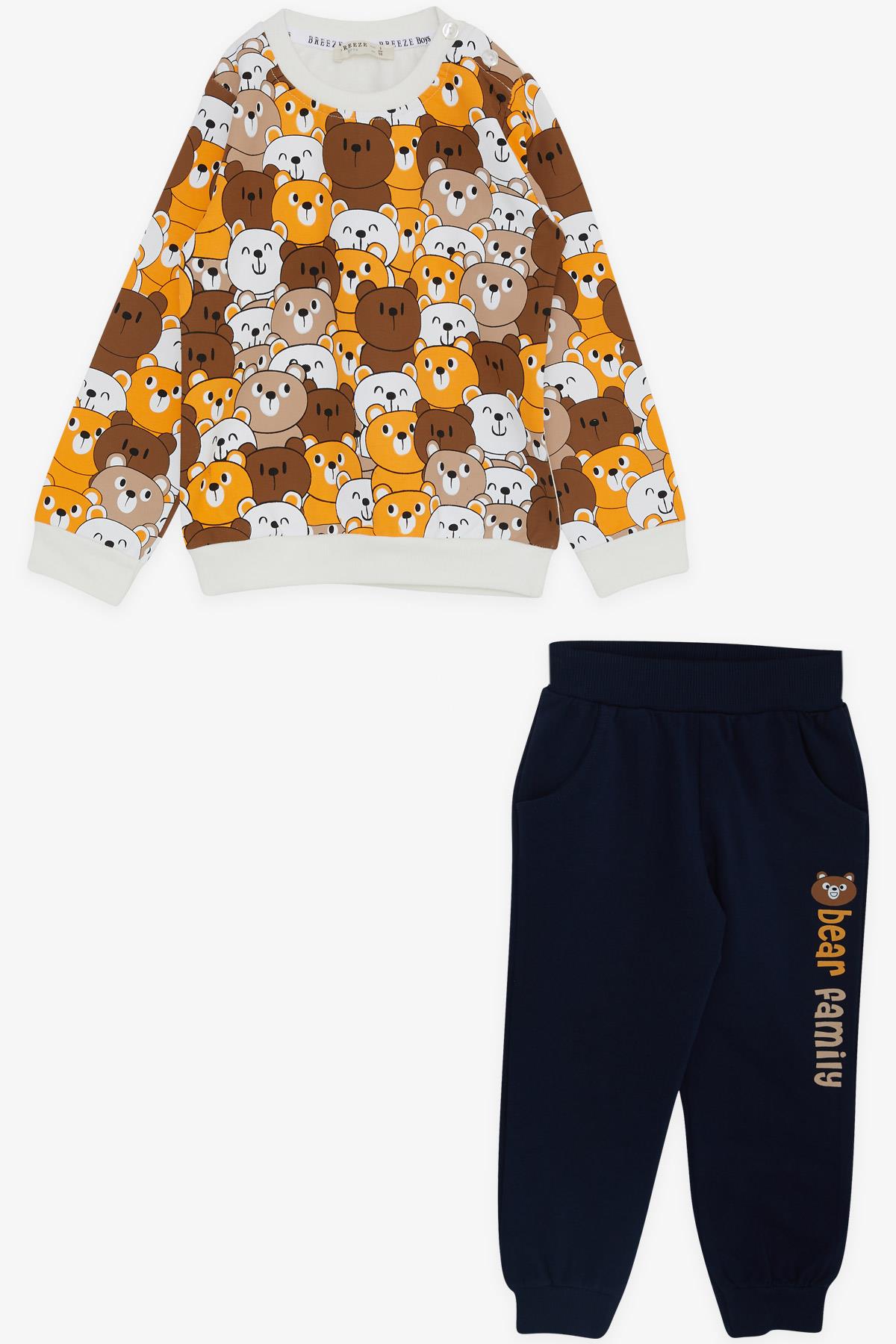 Breeze Erkek Bebek  Eşofman Takım Sevimli Ayıcıklar Desenli Karışık Renk (9 Ay-3 Yaş)