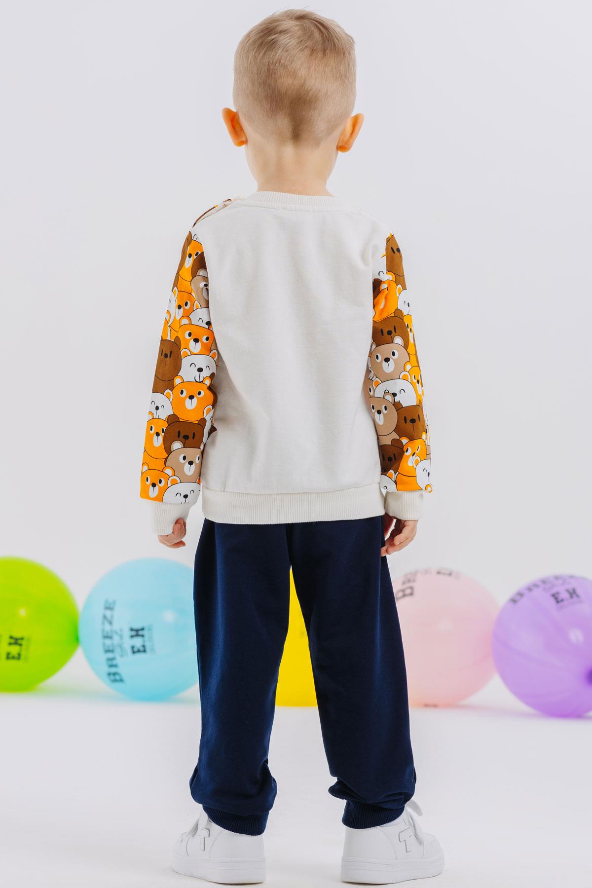 Breeze Erkek Bebek Eşofman Takım Sevimli Ayıcıklar Desenli Karışık Renk (9 Ay-3 Yaş)