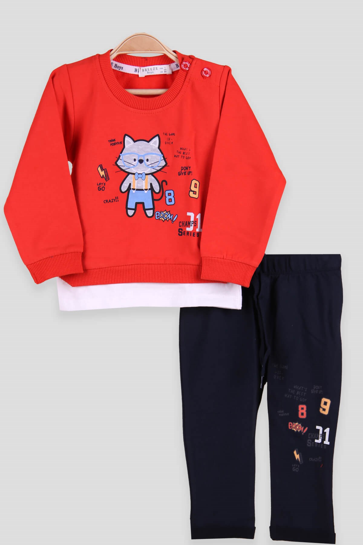 Breeze Erkek Bebek Eşofman Takım Tilkili Turuncu (6-24 Ay)