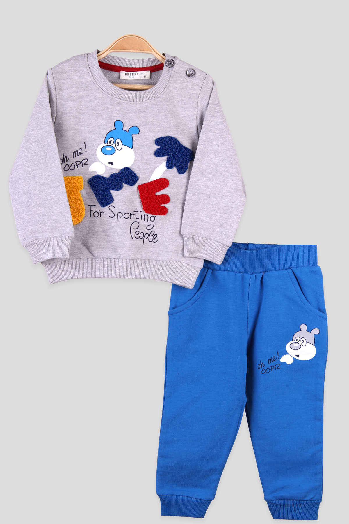 Breeze Erkek Bebek Eşofman Takımı  Mavi (9 Ay-3 Yaş)